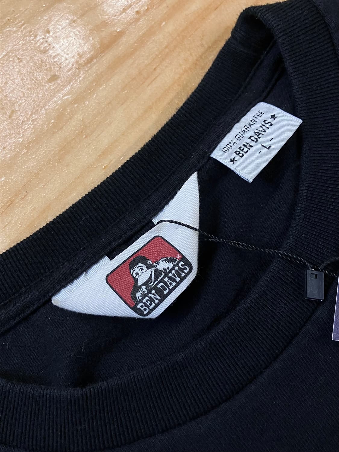 벤 데이비스 자수 로고 반팔 티셔츠 블랙 L #csz3377 상품이미지5