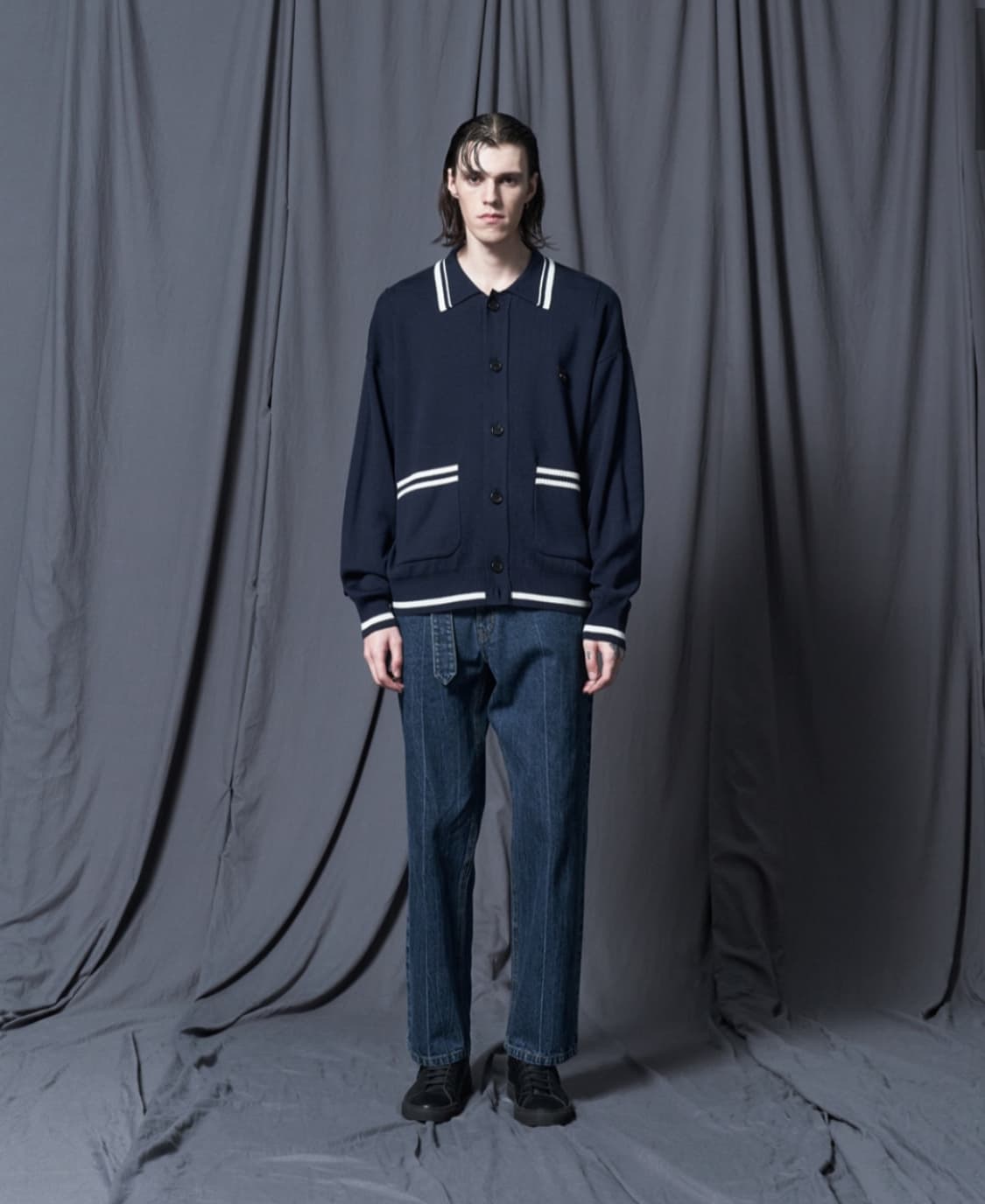 [L] 송지오 옴므 지제로 팬서 가디건 긴팔 니트 티셔츠 상품이미지2