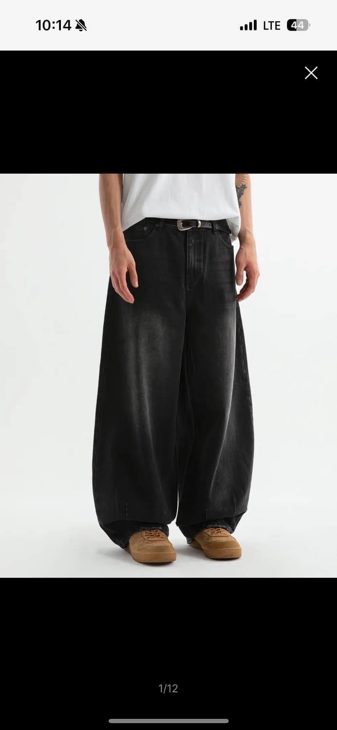 브렌슨 로우 다트 벌룬 데님 팬츠 워시드 블랙 L [새상품] 상품이미지3