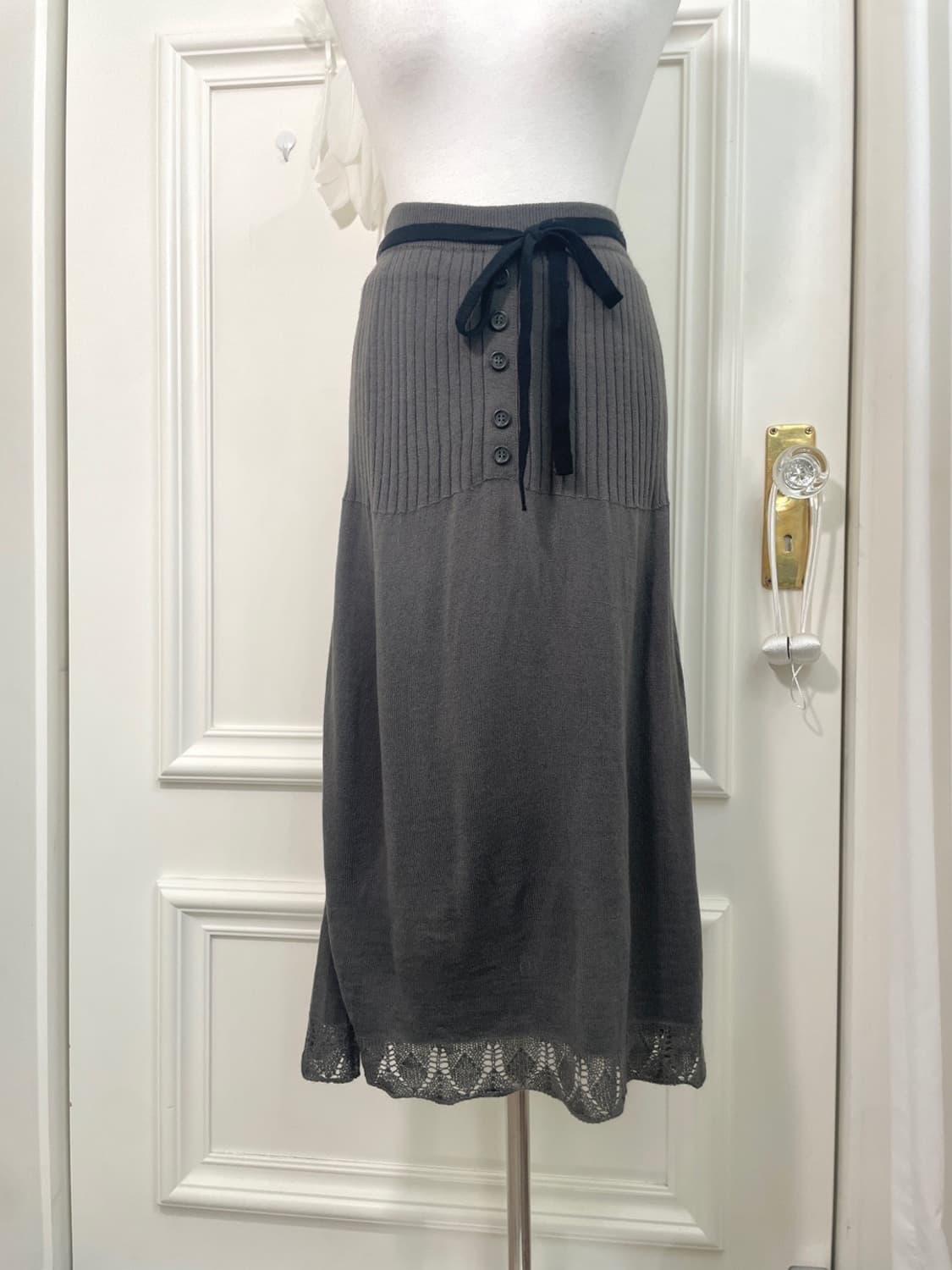 charcoal crochet black belt button point 상품이미지4