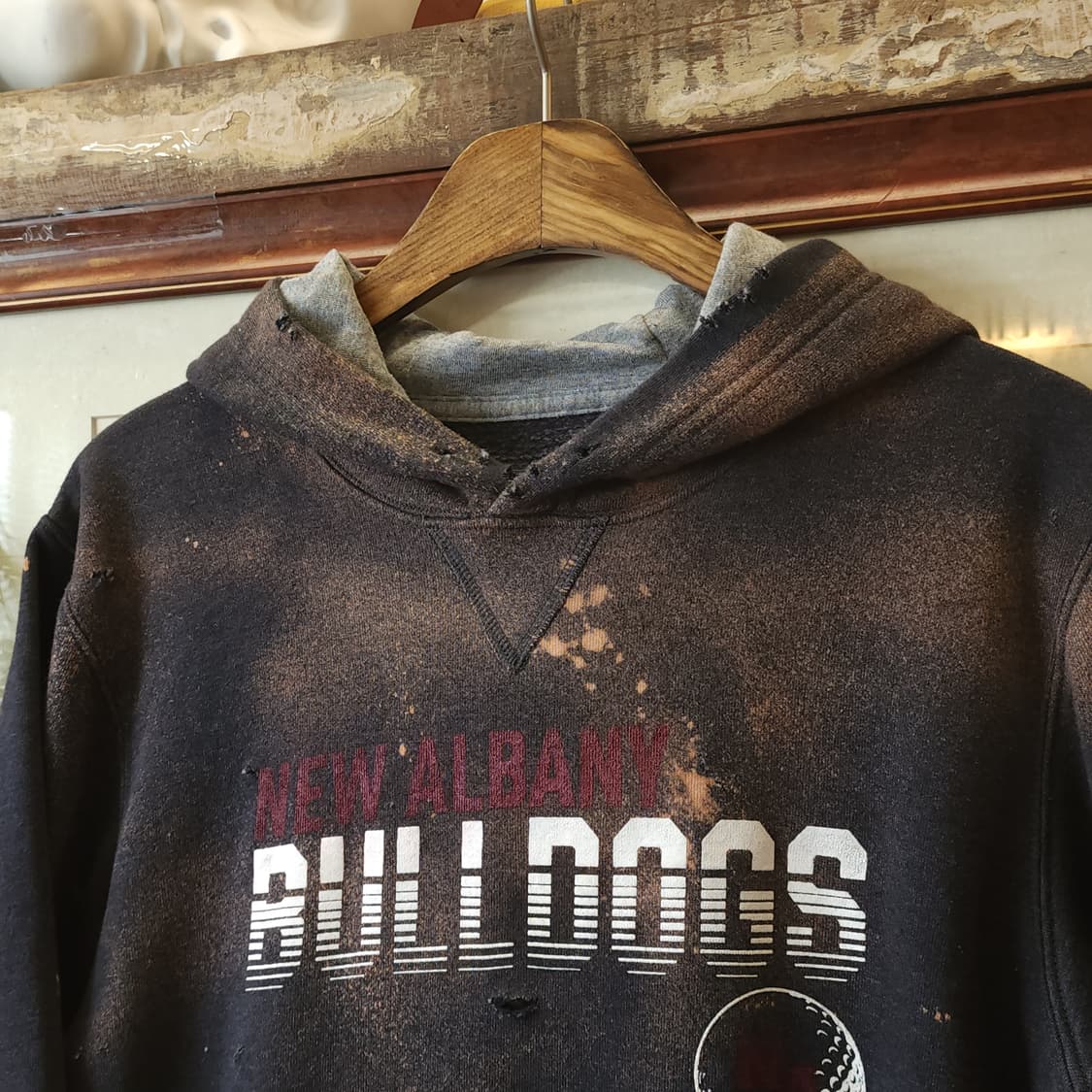 90s 러셀 후드 빈티지 스웻셔츠 러셀 썬페이딩 후드 불독 s 상품이미지3