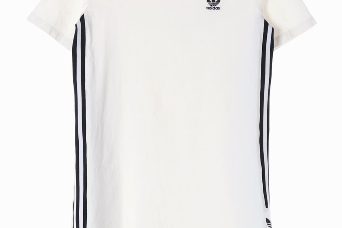 아디다스 화이트 삼선 트레포일 롱 반팔티 M 상품이미지4