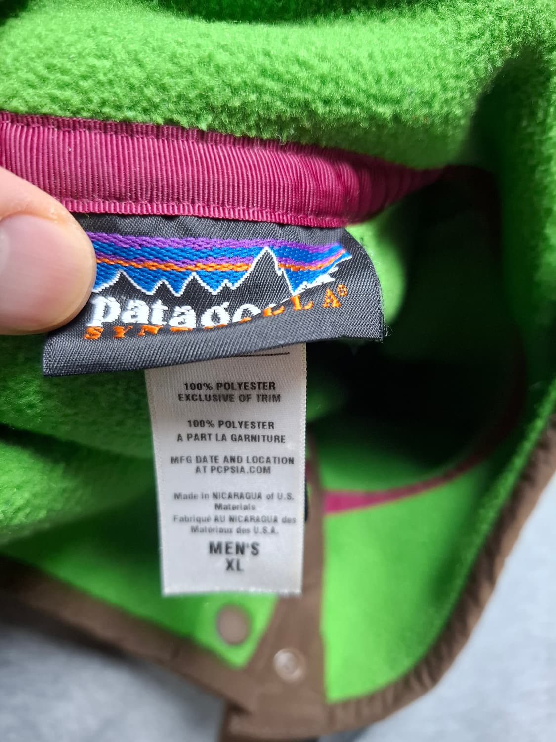 XL 파타고니아 초록색 풀오버 신칠라 플리스 라임그린 상품이미지3