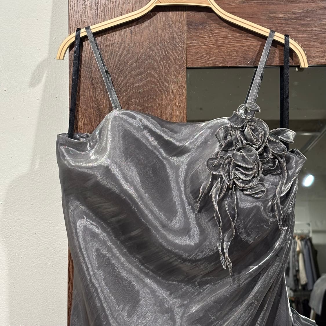 빈티지 실버 오간자 러플 파티 드레스 상품이미지7