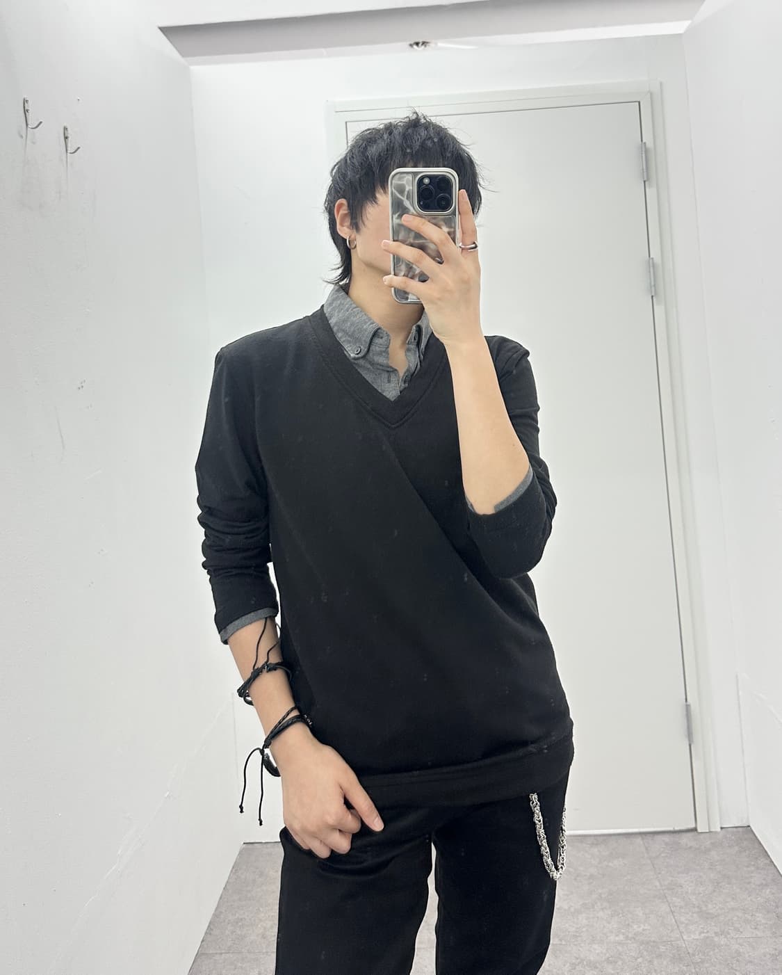 DONNAY fake layered knit shirt 상품이미지3