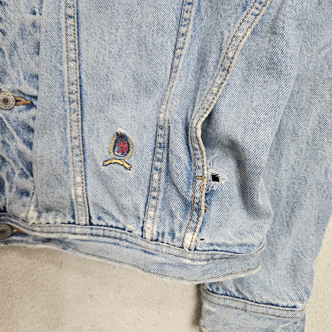 90s 타미힐피거 데님 자켓 L 상품이미지5