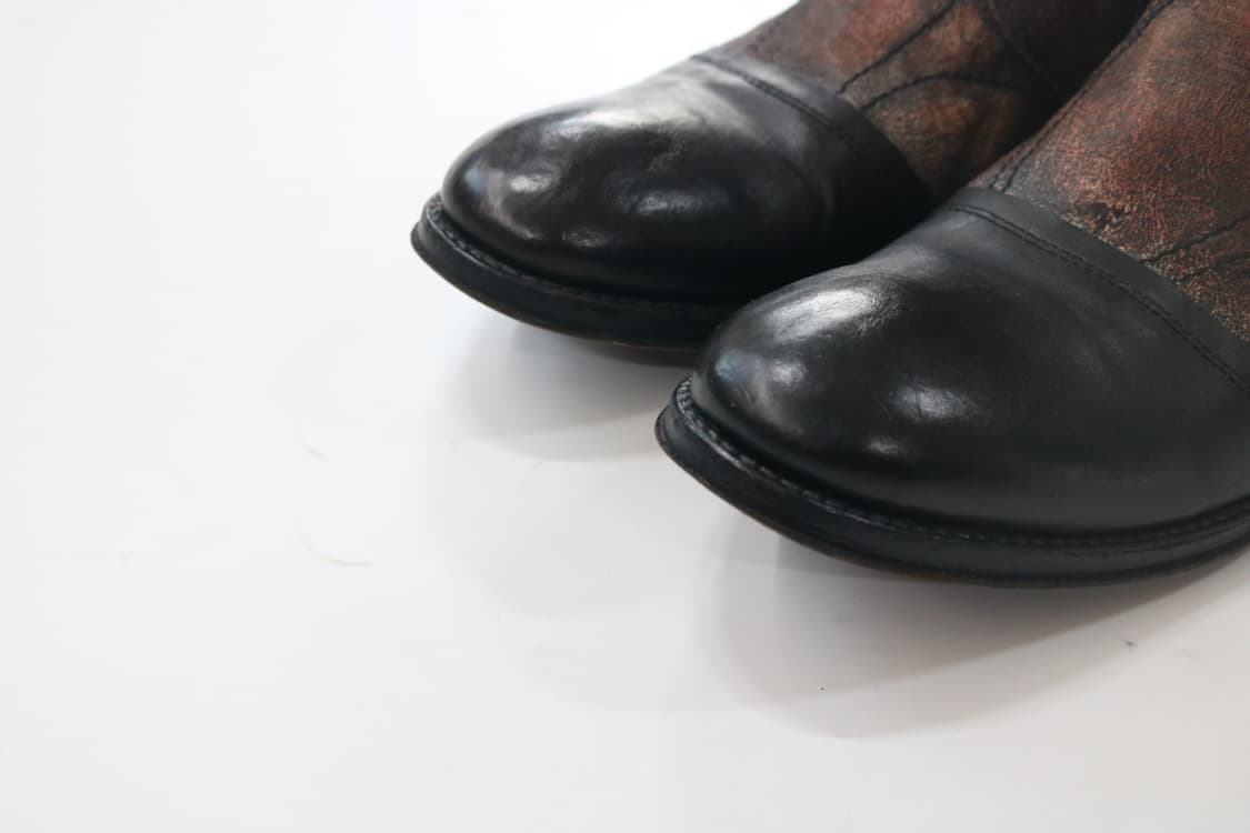 BLU 빈티지 레더 패치워크 버클 사이드 지퍼 부츠 (40) 상품이미지5