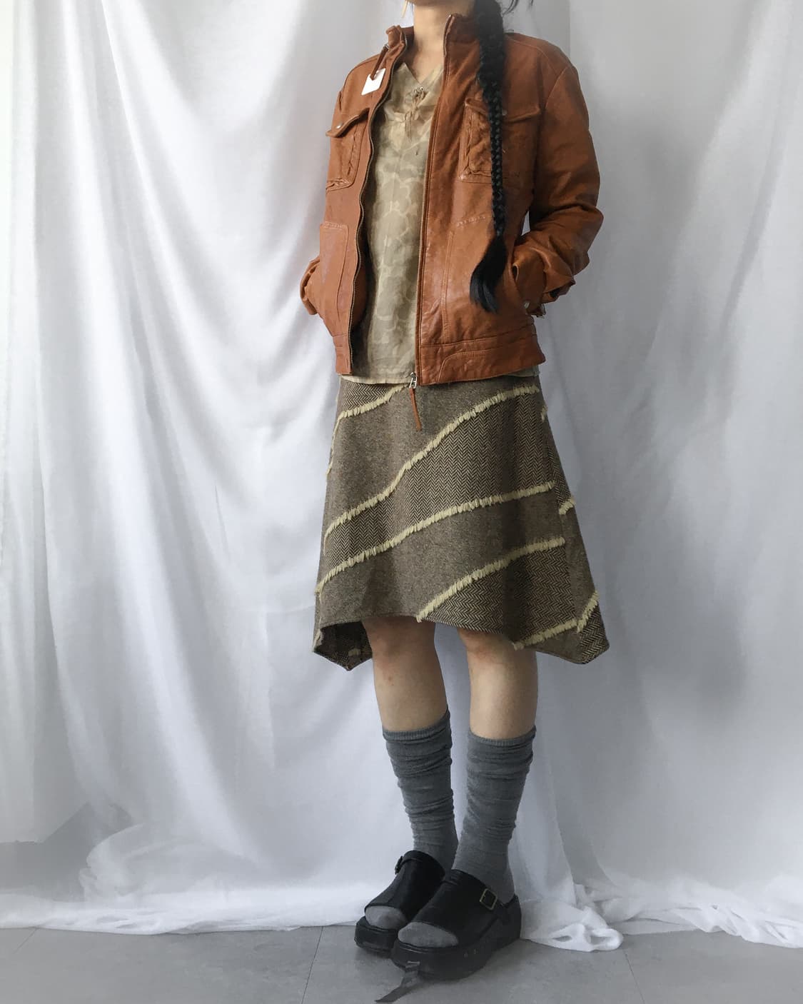 High neck leather jacket 상품이미지10