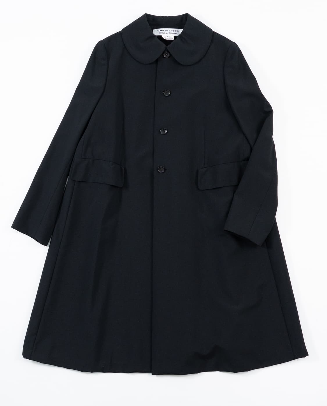 꼼데가르송 라운드 칼라  퓨어울 롱코트 상품이미지6