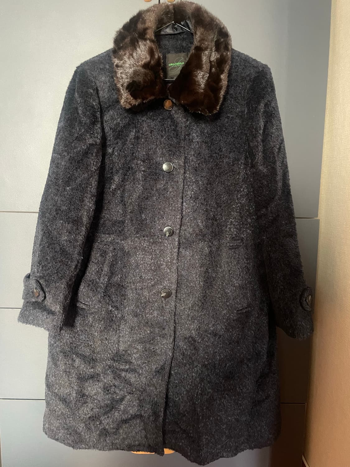 알파카 모 밍크 그런지 갸루 롱코트 상품이미지1