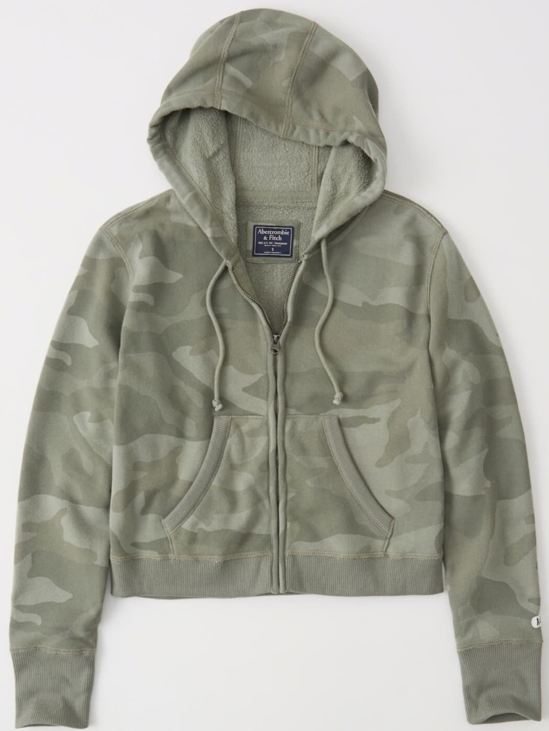 아베크롬비 & 피치 크롭 풀 집 후드집업 그린카모 상품이미지1