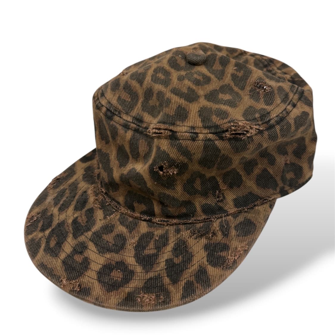 빈티지 디스트로이드 데미지 레오파드 필박스 캡 상품이미지6