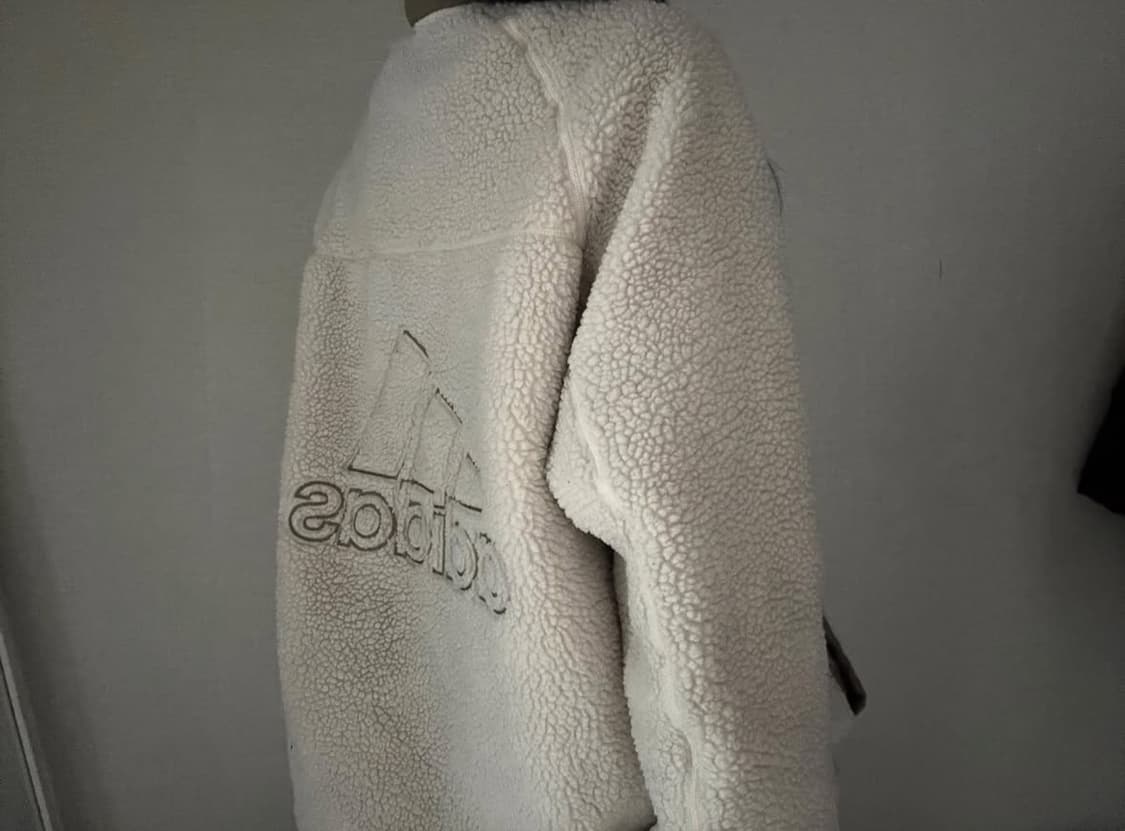 아디다스 카키 빅로고 리버시블 후리스 점퍼 상품이미지3