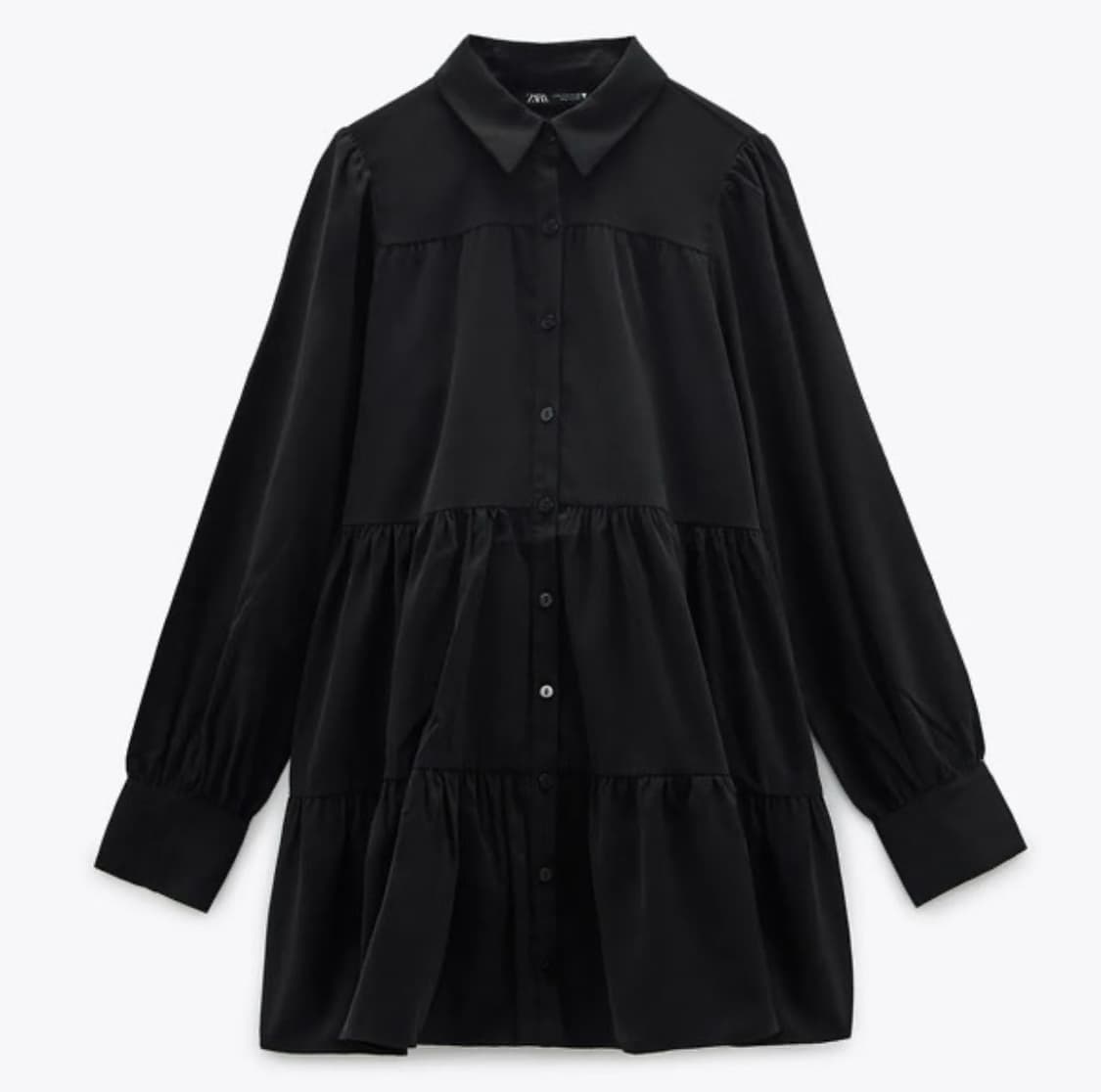 자라 셔츠 스타일 원피스 (7901/355/800) 블랙 상품이미지4