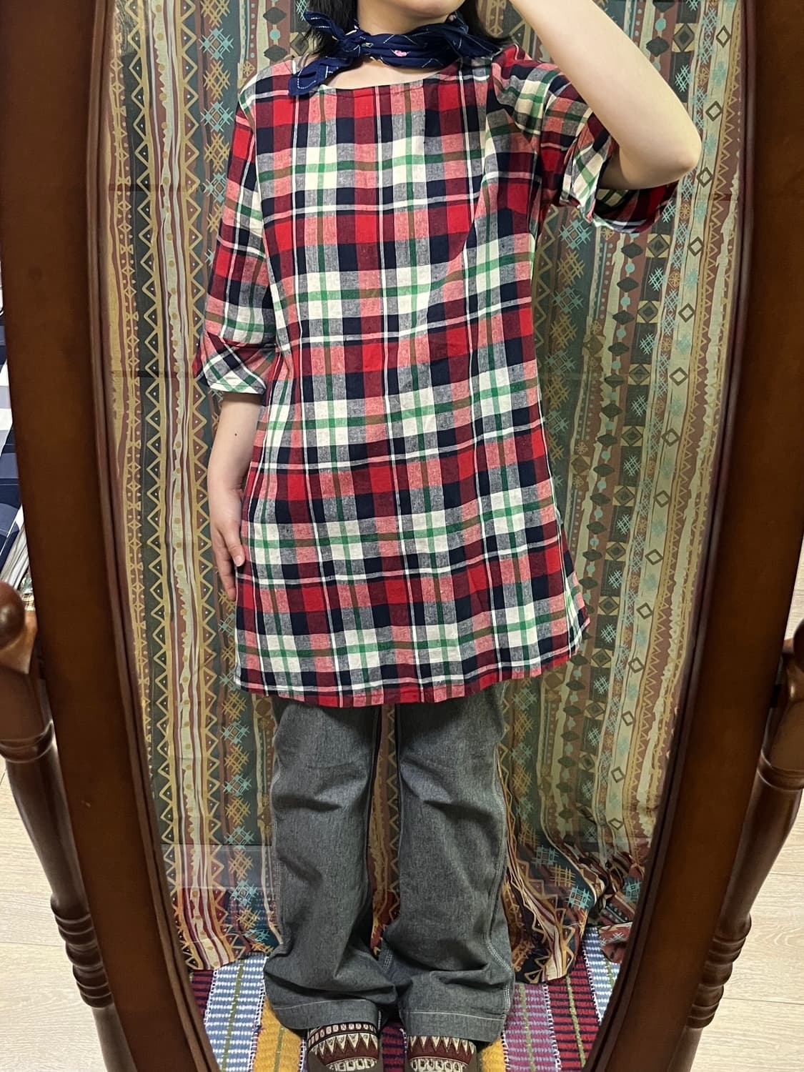 체크 원피스 코디 상품이미지1