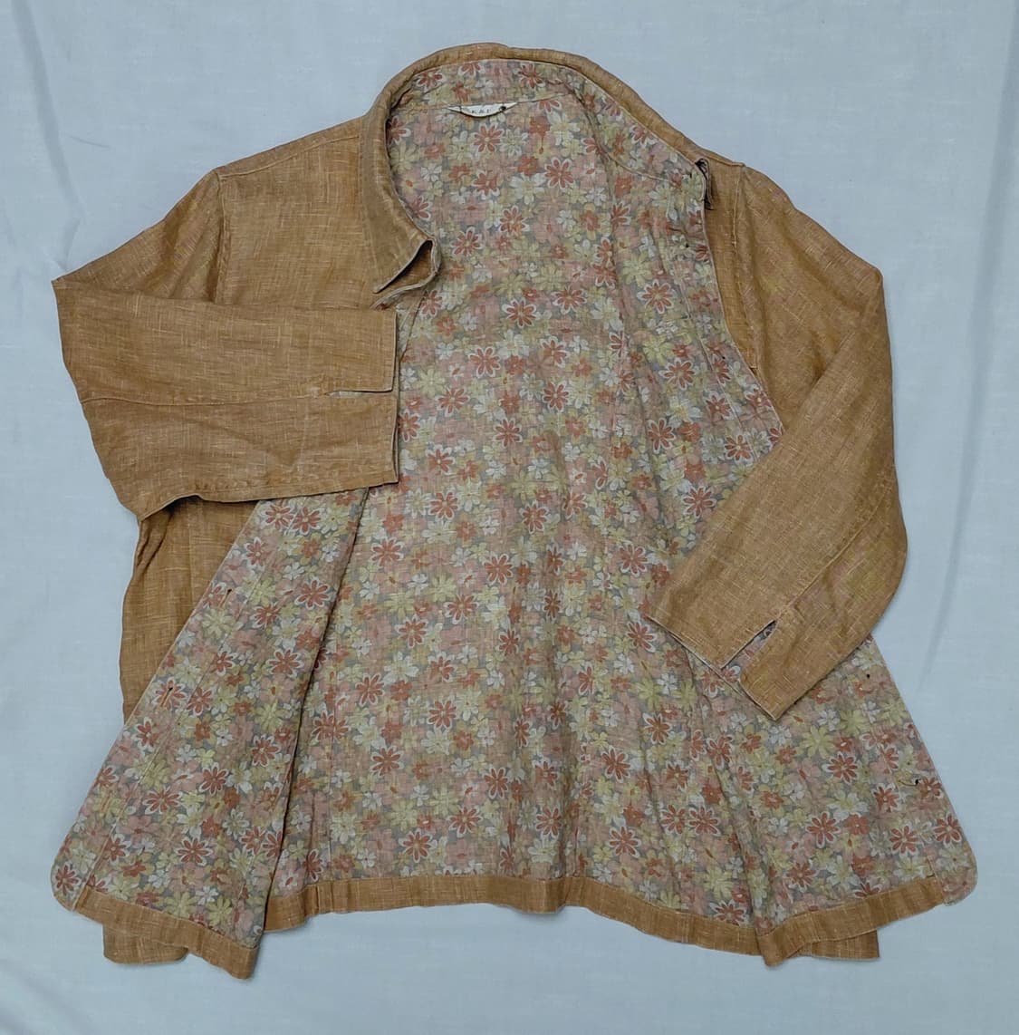 [M] 실크 앤 로드(SILK & ROAD) 린넨 플라워 배색 셔츠 자켓 상품이미지1