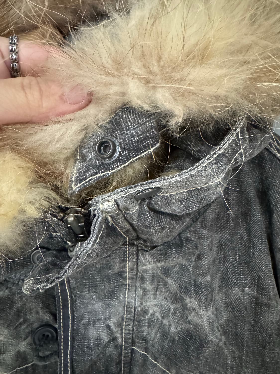 Ventina 코튼 스톤워싱 퍼 후드 점퍼  상품이미지7