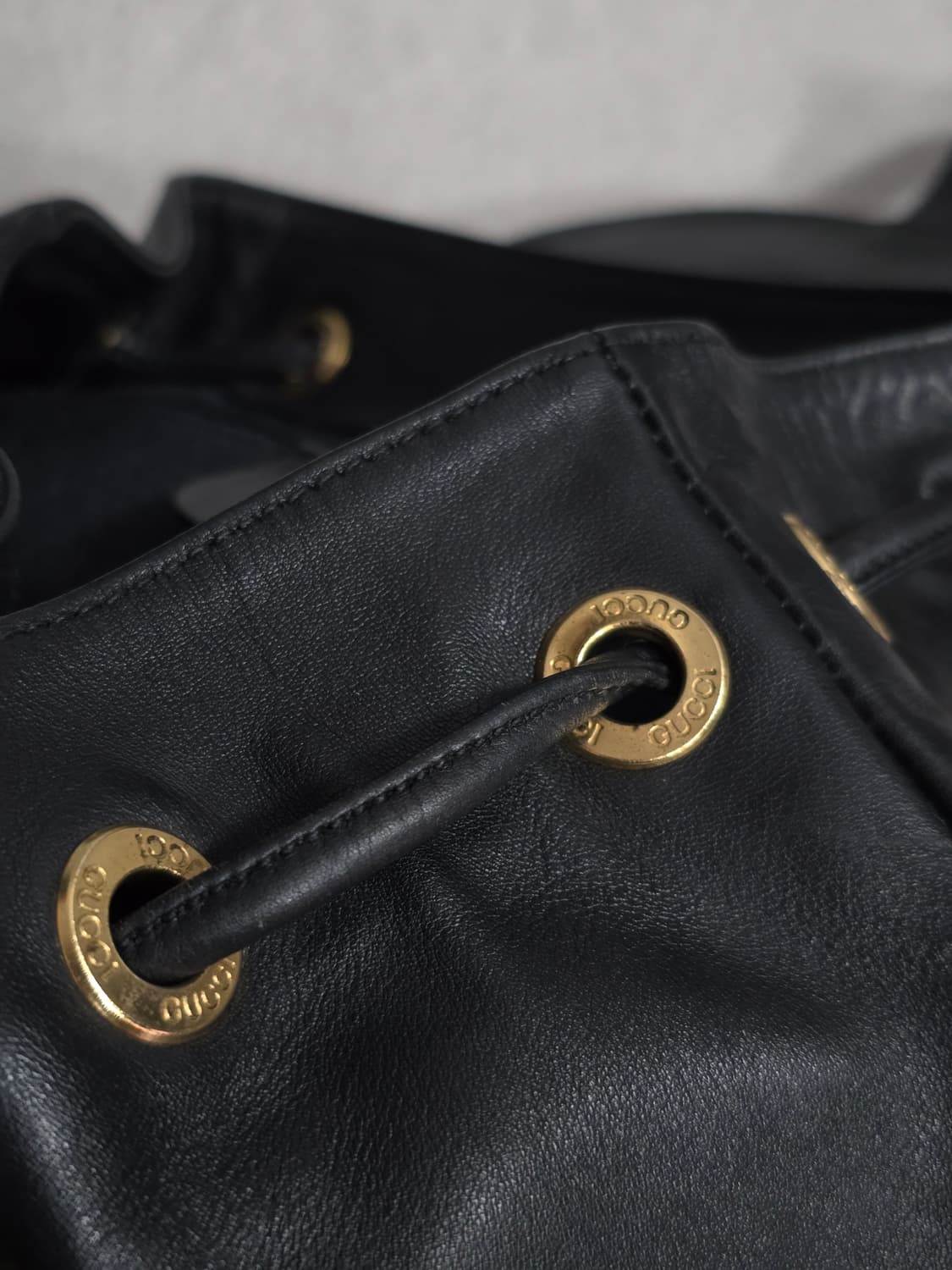 정품 Gucci 구찌 뱀부 백팩 블랙 레더 상품이미지8