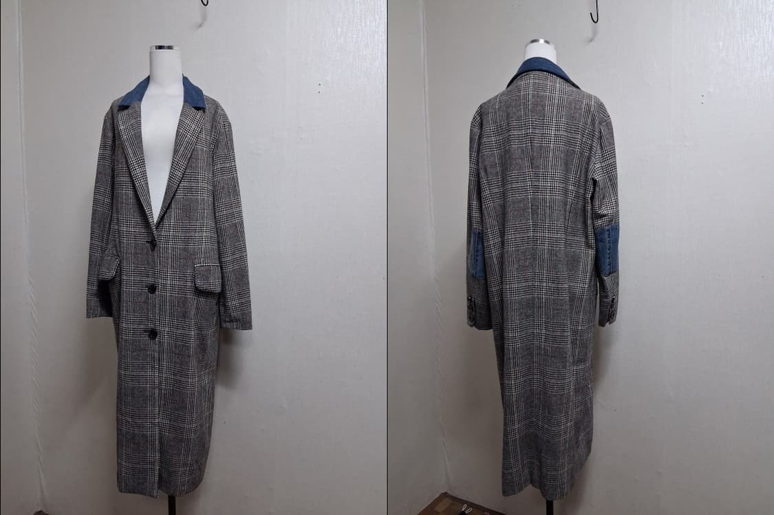 SIWY 씨위 빈티지체크 모직로코트표기6677 오버핏
중국제조 일본판 씨 상품이미지2