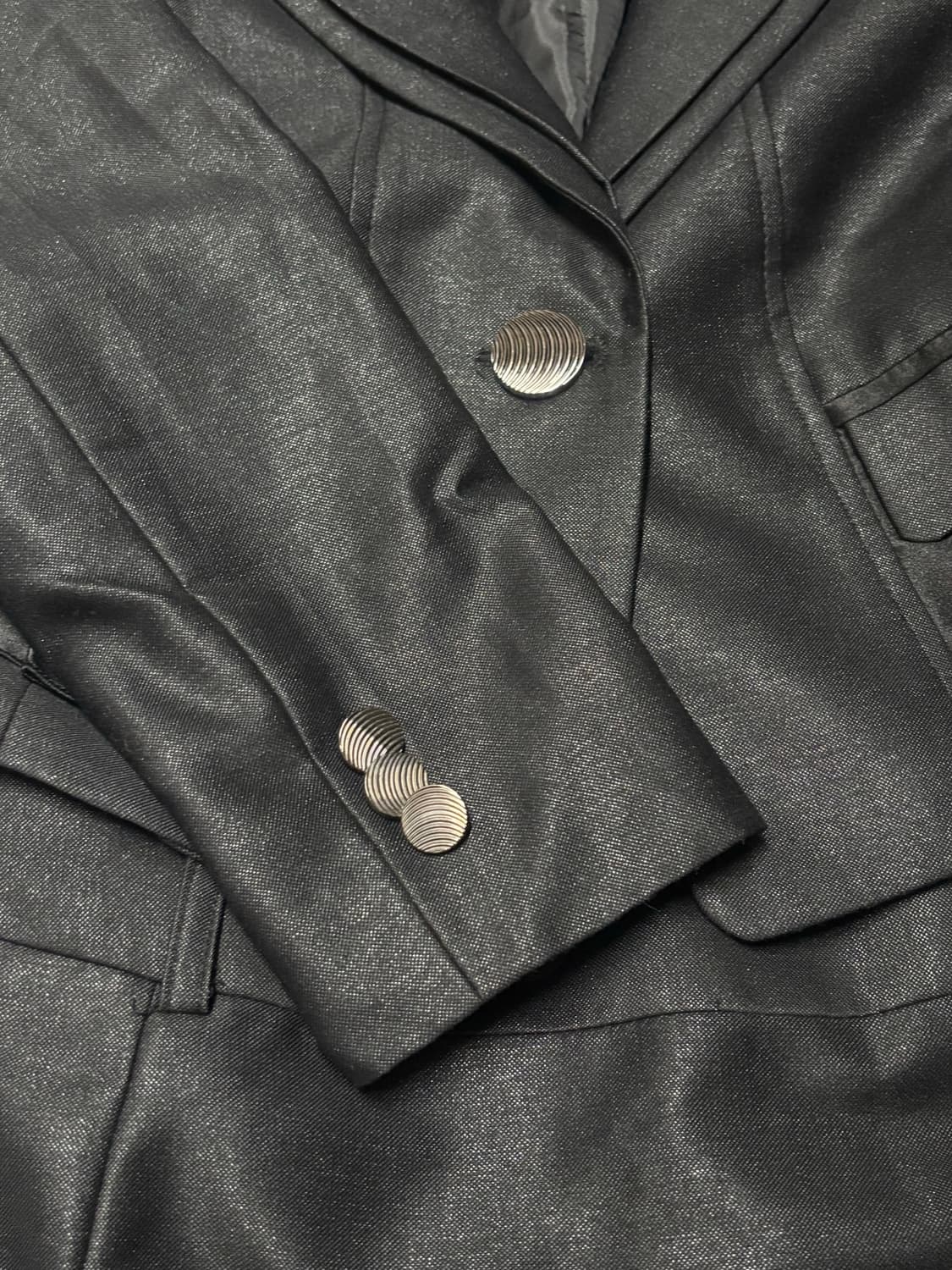 맞춤제작 디자이너 블랙 투피스 스커트 자켓 정장세트 S 상품이미지3