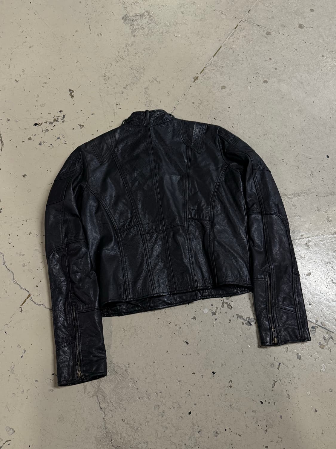 neck button biker mood leather jk 상품이미지8