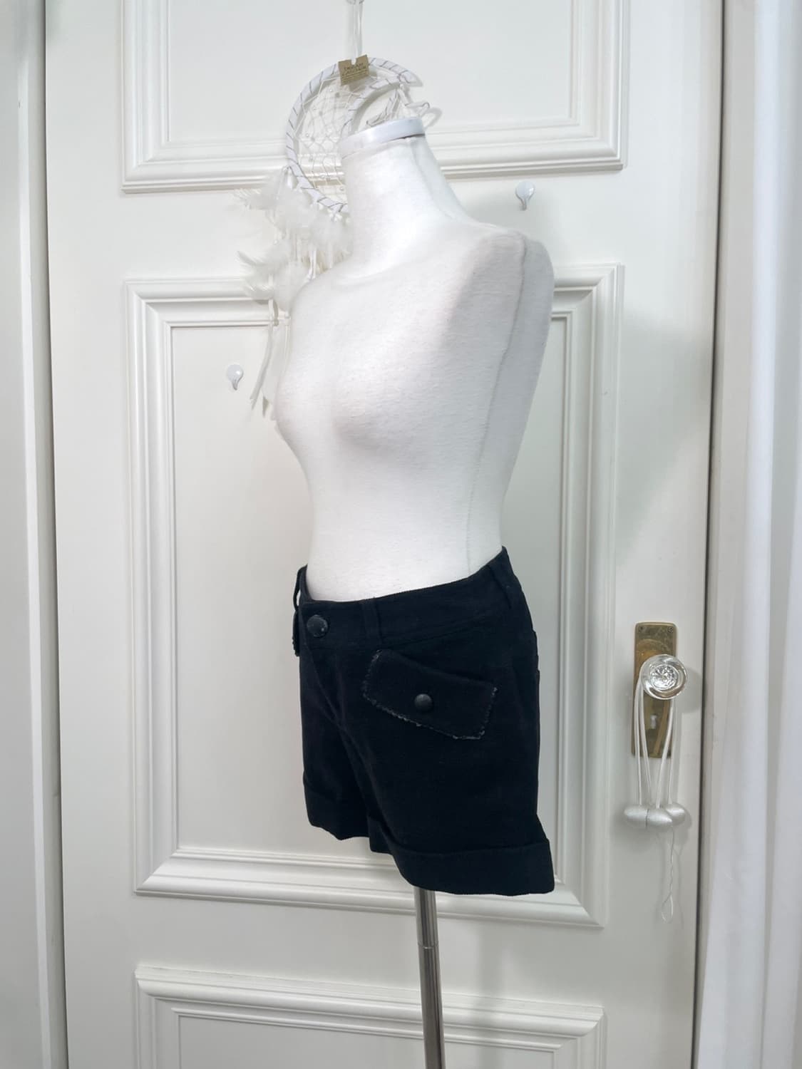 PRIVATE LABEL black leather button bow p 상품이미지2