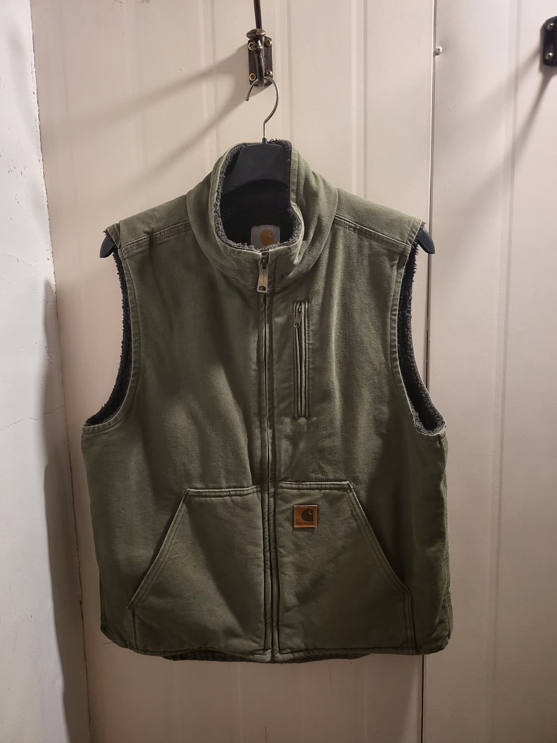 칼하트  카키색 양털 조끼베스트 상품이미지1