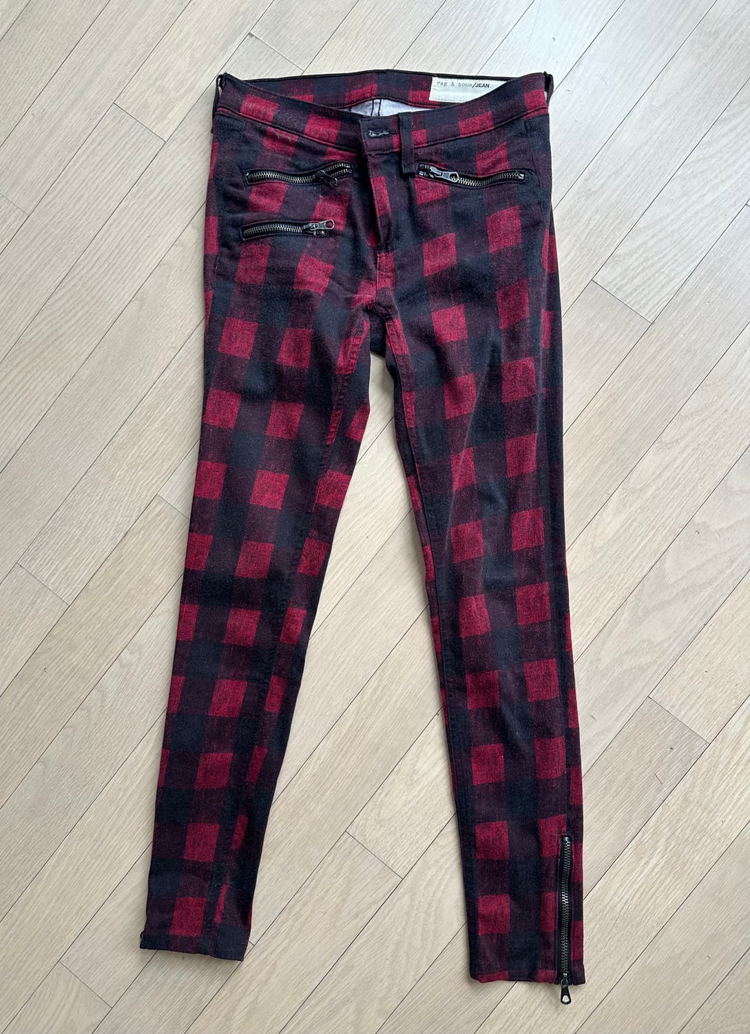 [택포] Rag&Bone 레드 체크진 25 랙앤본 스키니진 팬츠 상품이미지1