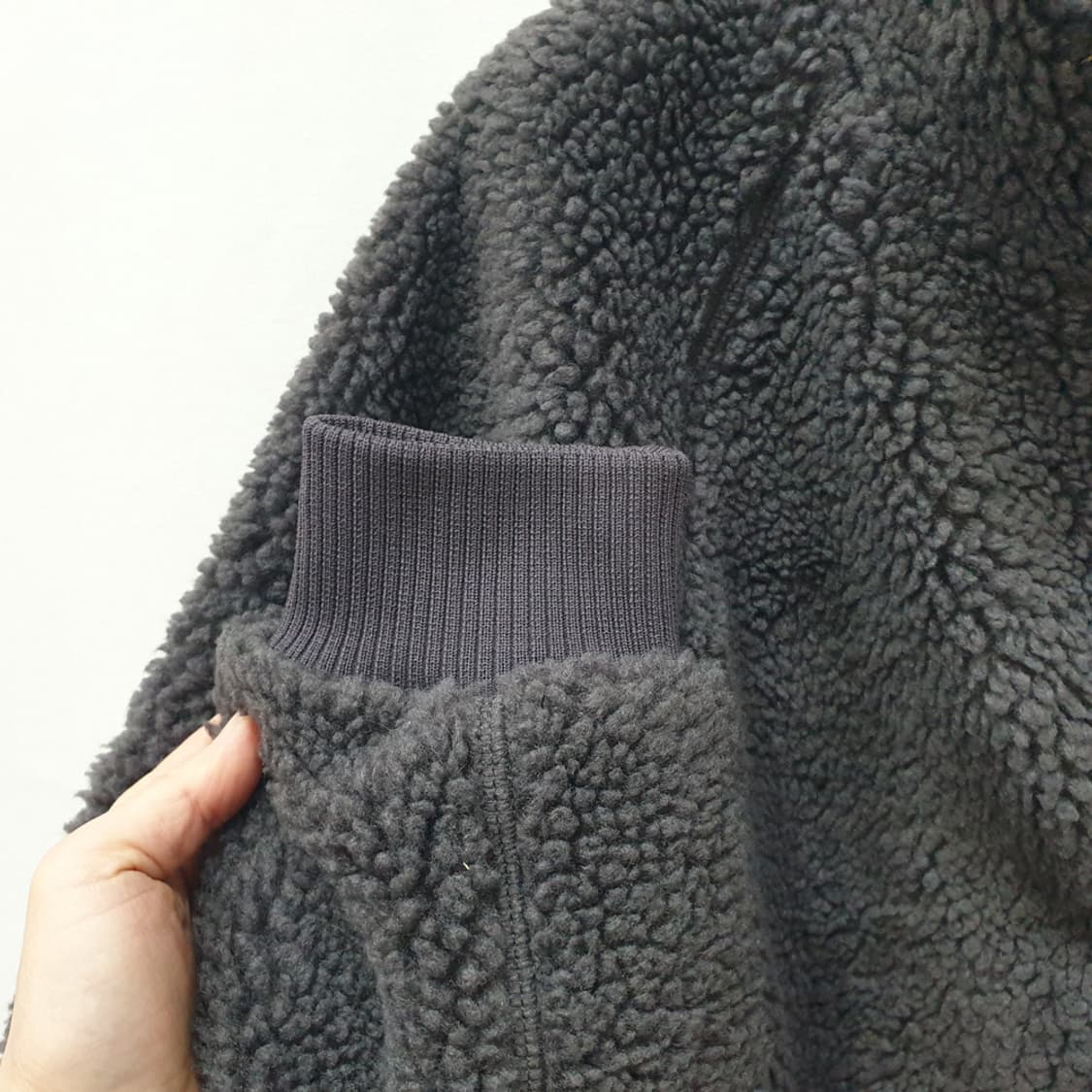 안다르 서스테이너블 쉐르파 롱 집업 코트 2 상품이미지5