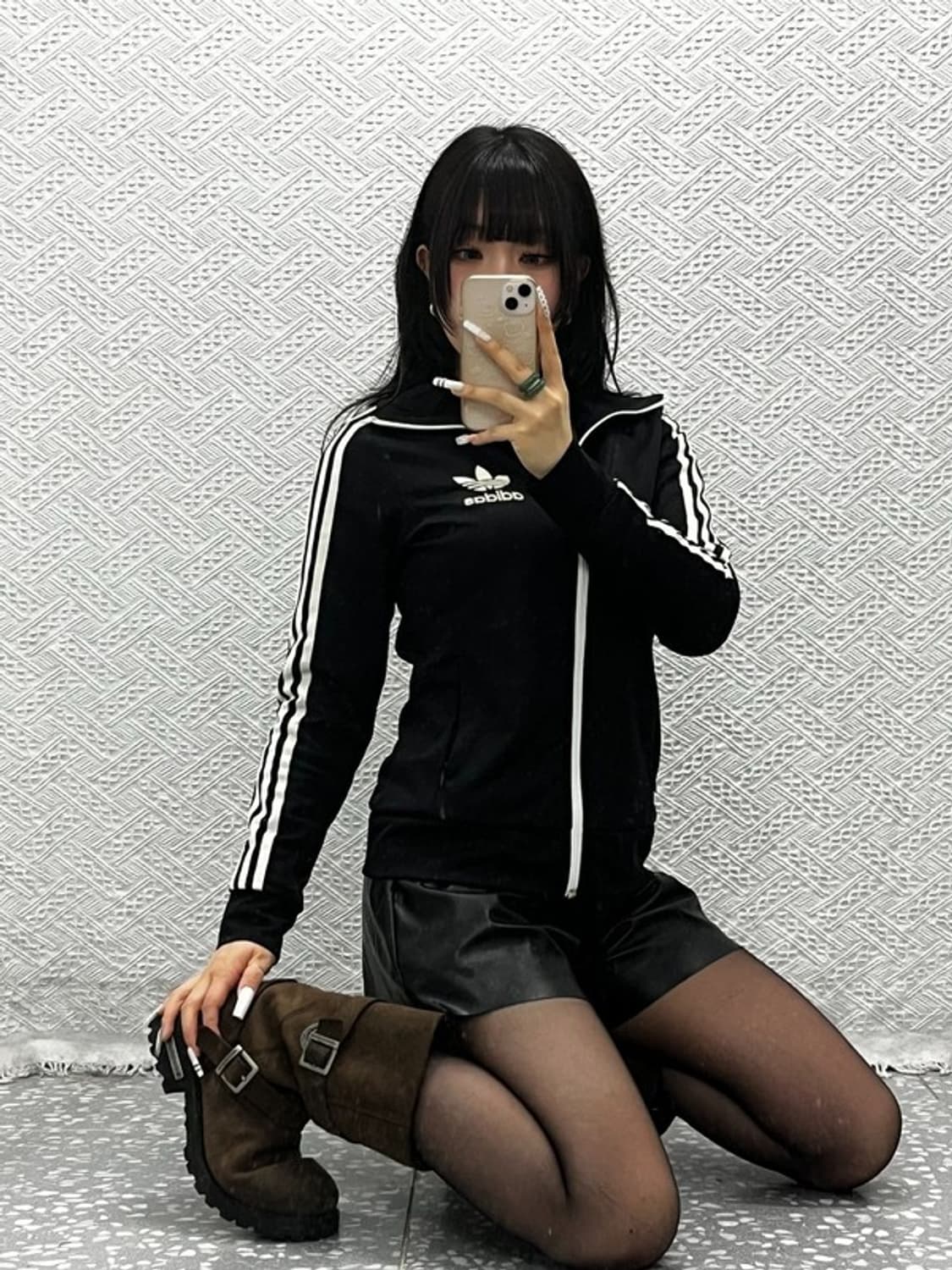 아디다스 Y2K 유로파 검흰 딱붙핏 져지 집업 95 C10869 상품이미지2