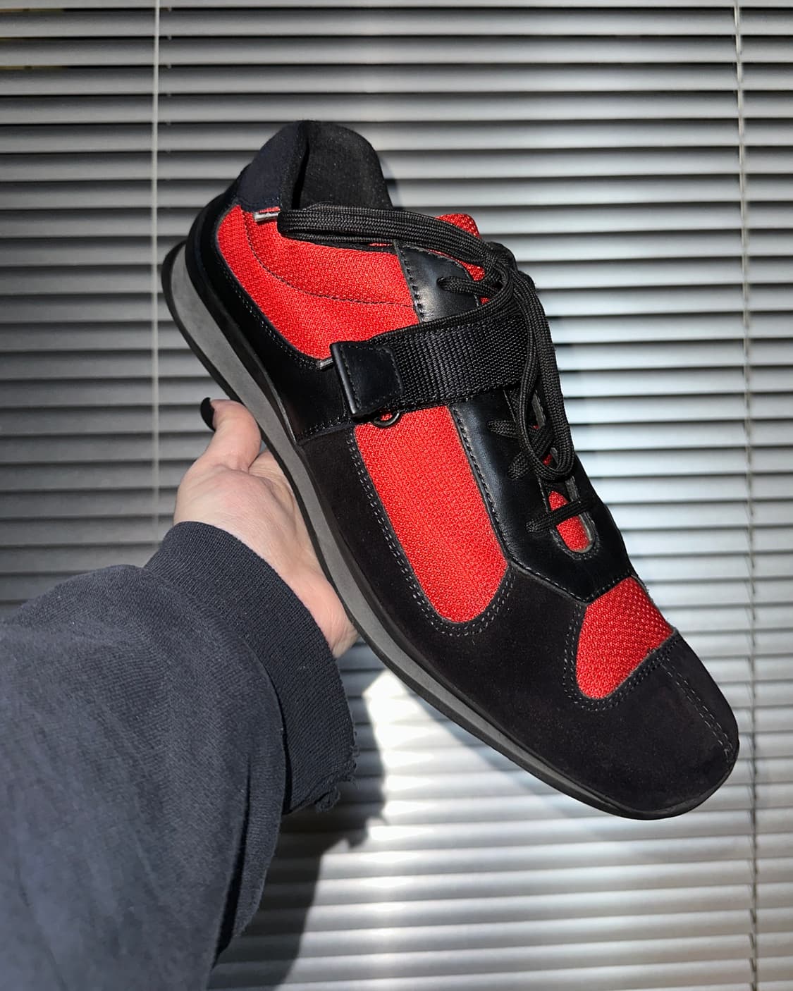 00s 초 레어 프라다 스포츠 벨크로 스퀘어 토 스니커즈 상품이미지3