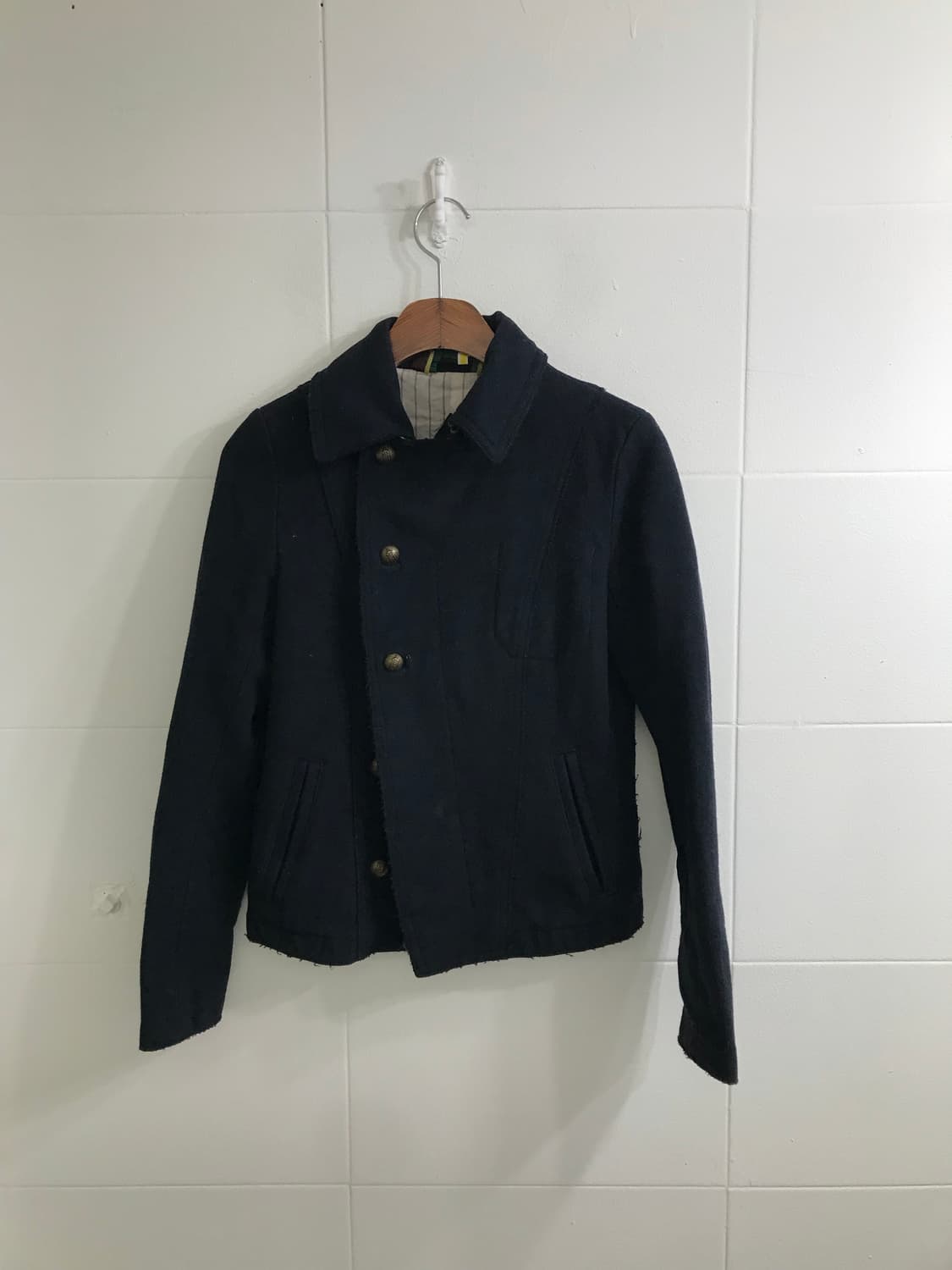 네이비 버버리 니혼진 원피스 숏 트렌치 코트 코디세트 상품이미지4