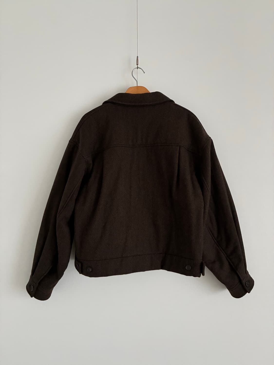 아모멘토 울 패디드 크롭 자켓 브라운 M 상품이미지2