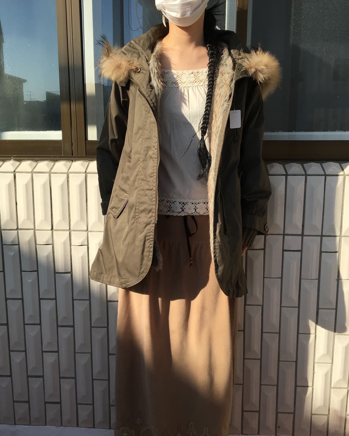 Fake fur hood filed jacket 상품이미지10