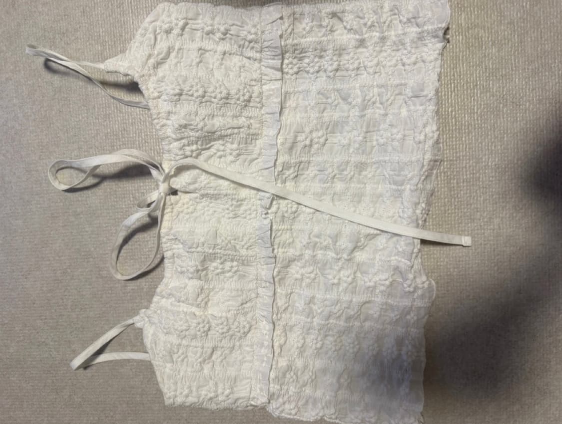 헤더먼트 charlotte bustier top (embo white)  상품이미지3