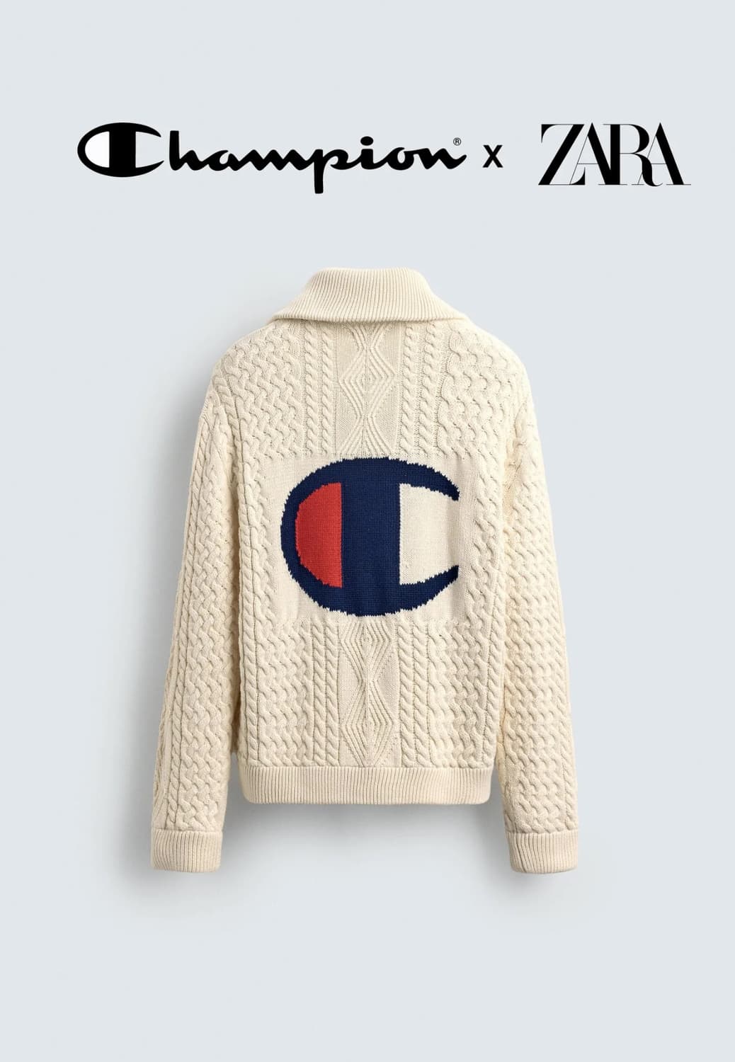 자라x챔피온 케이블 니트 가디건 s 상품이미지2