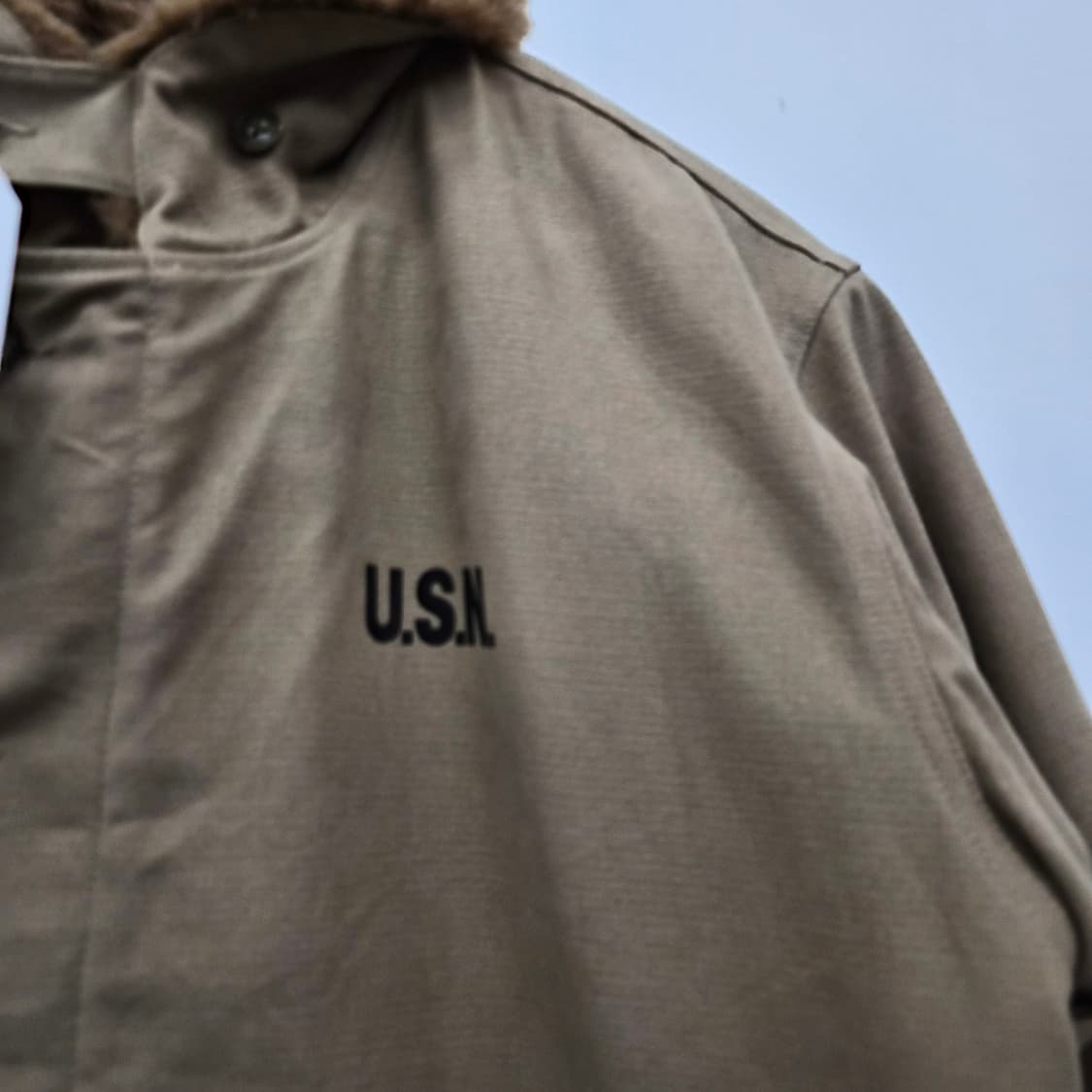 카키 U.S.A 퍼 카라 자켓 남성 L 상품이미지2