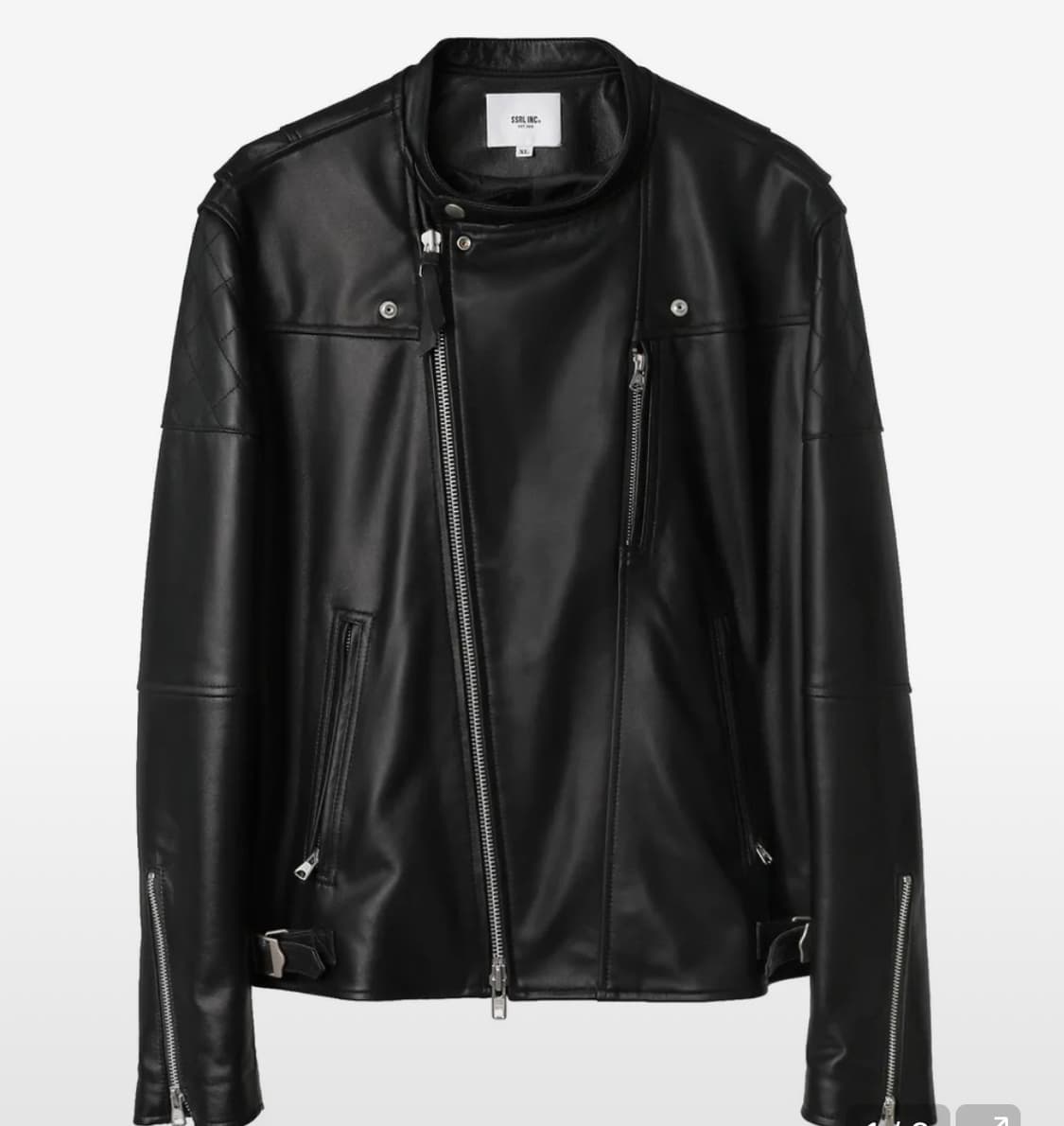 SSRL 에스에스알엘 램스킨 양가죽 논카라 라이더 주우재 자켓 상품이미지1