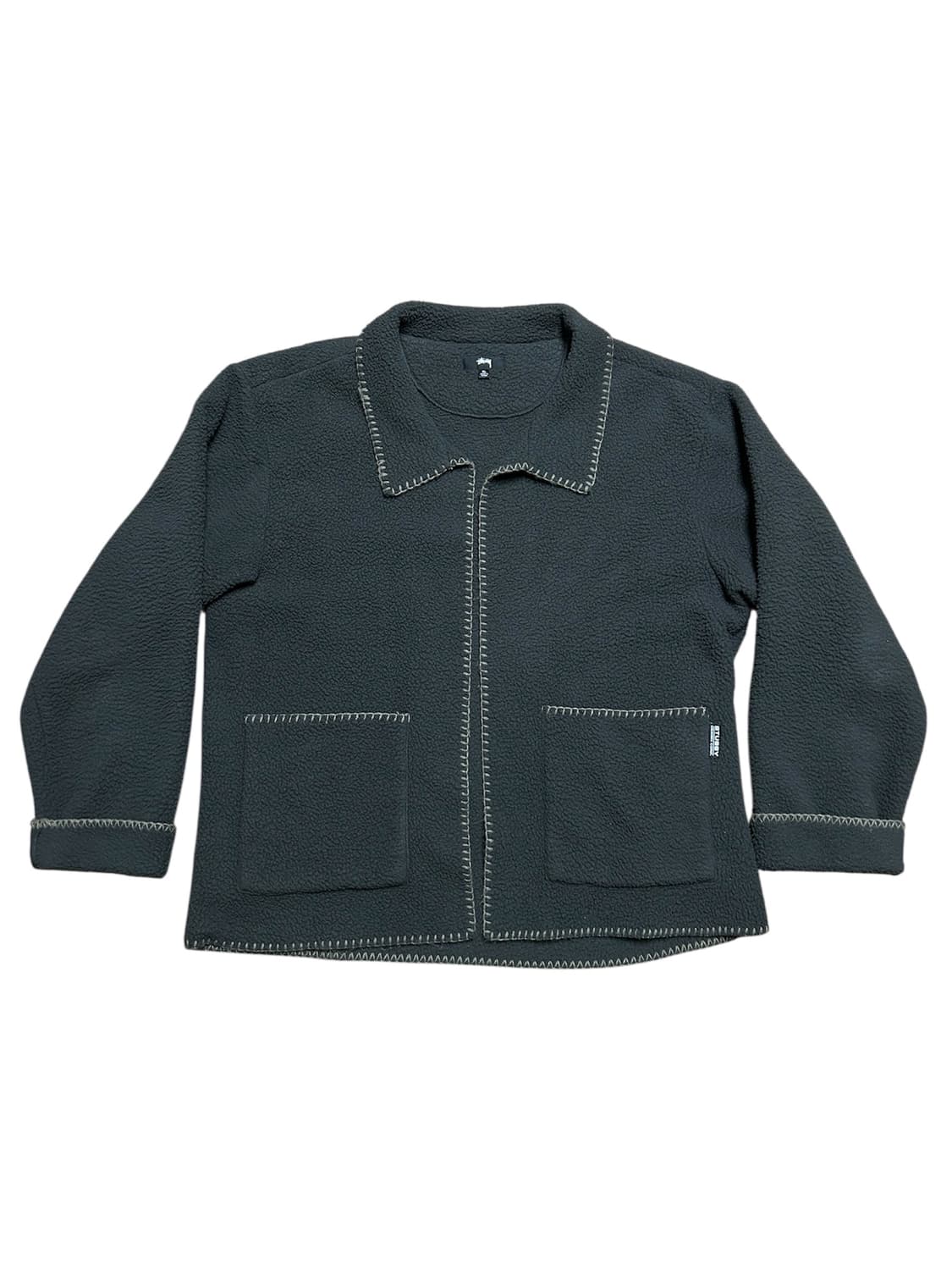 [XL] 스투시 우지 블랭킷 스티치 플리스 자켓 브라운 상품이미지1