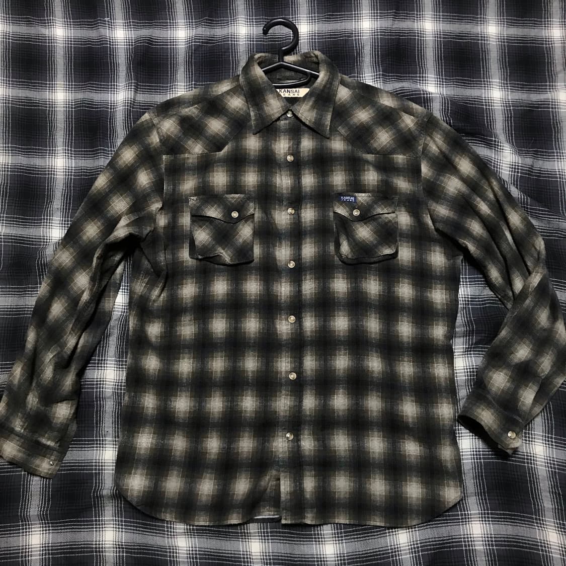 80s kansai yamamoto 웨스턴 플란넬 체크셔츠 상품이미지1