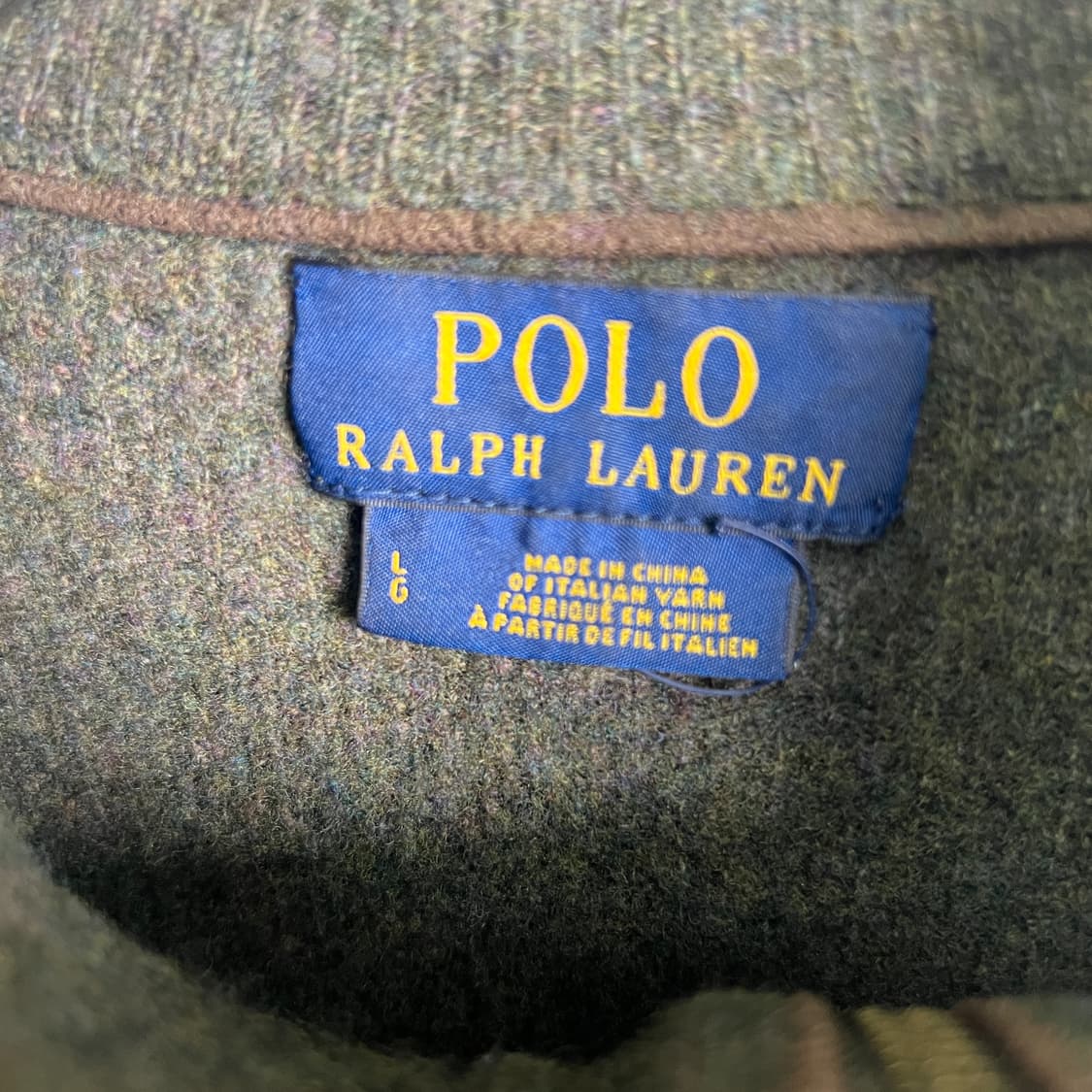 폴로 랄프로렌 카키 하프 버튼 울 니트 스웨터 L 상품이미지3