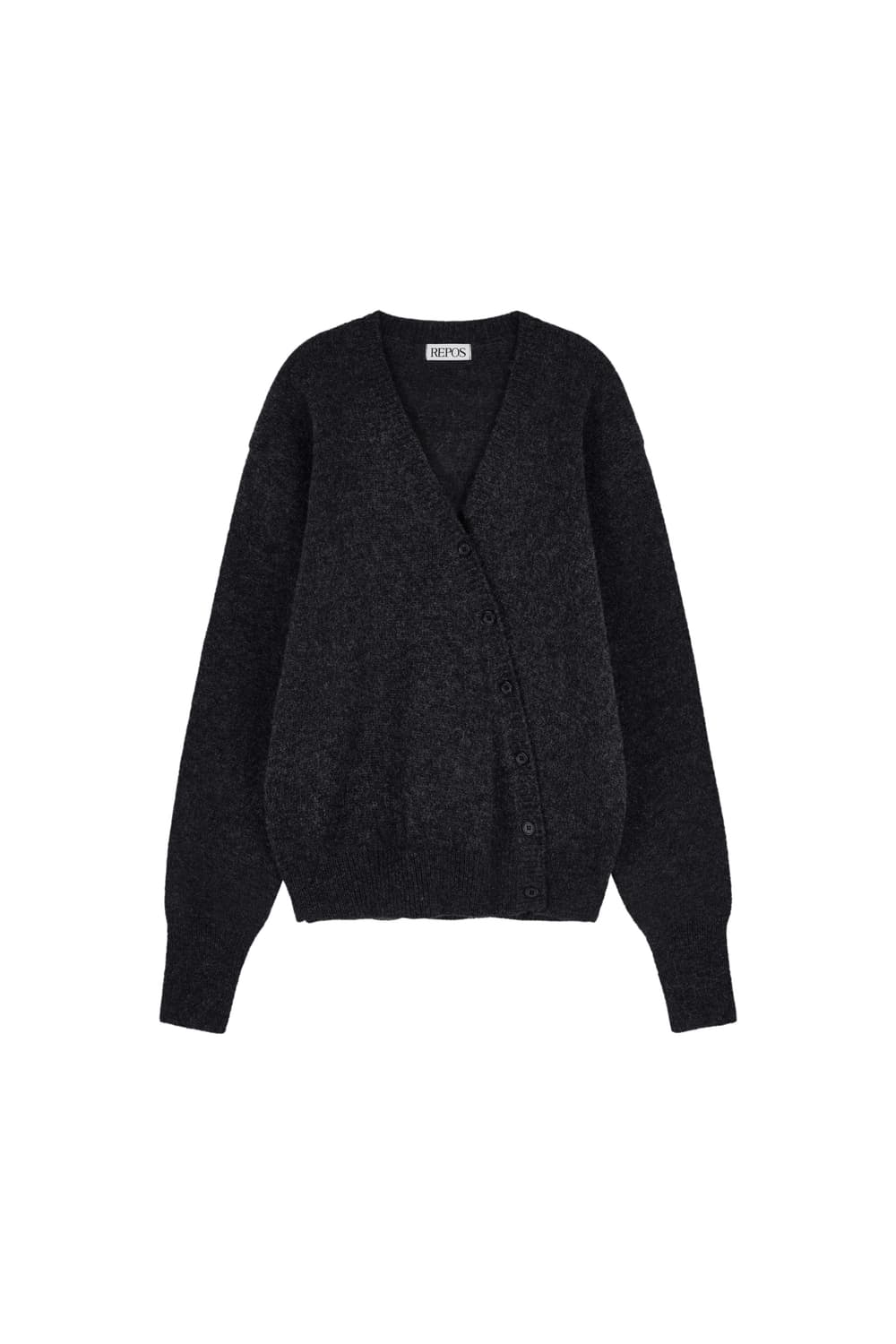 DIAGONAL SHAKE DOG CARDIGAN (CHARCOAL) 상품이미지1