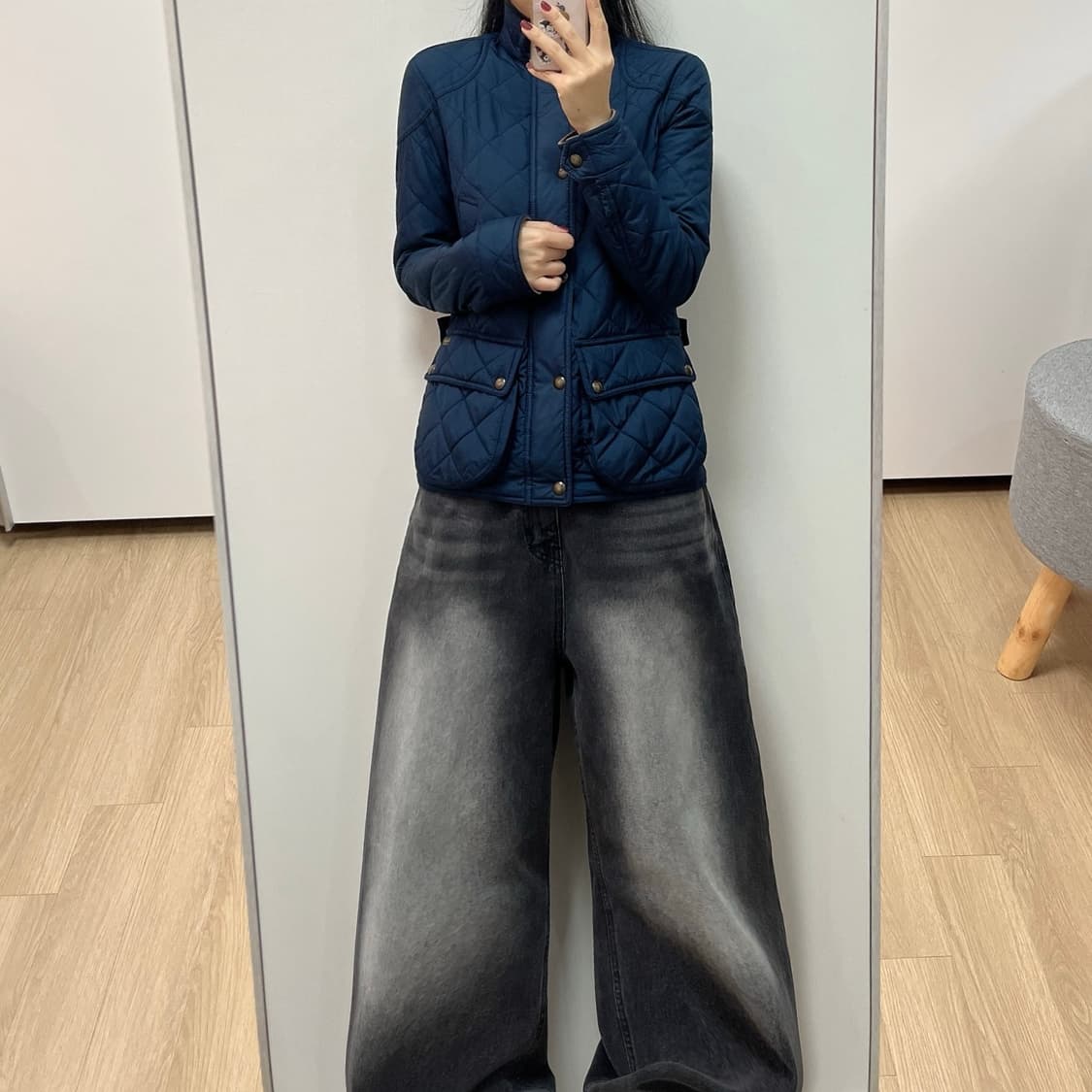 폴로 랄프로렌 넥 벨티드 네이비 퀄팅 자켓 상품이미지1