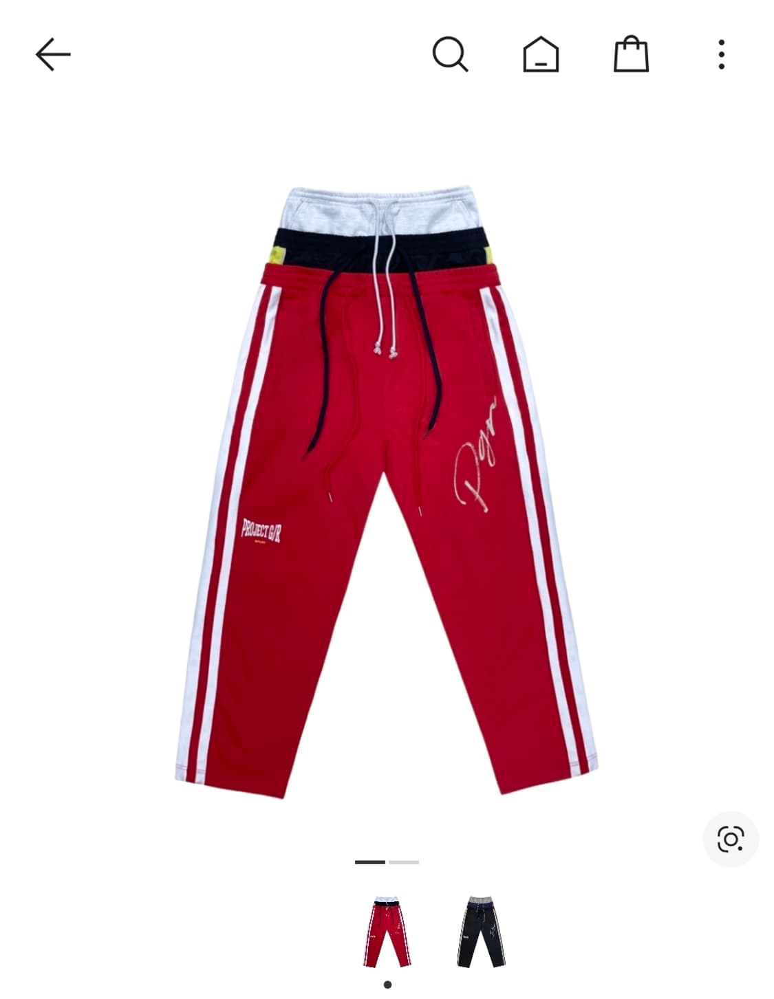 프로젝트 G/R 3 레이어드 트랙 팬츠 레드 상품이미지1