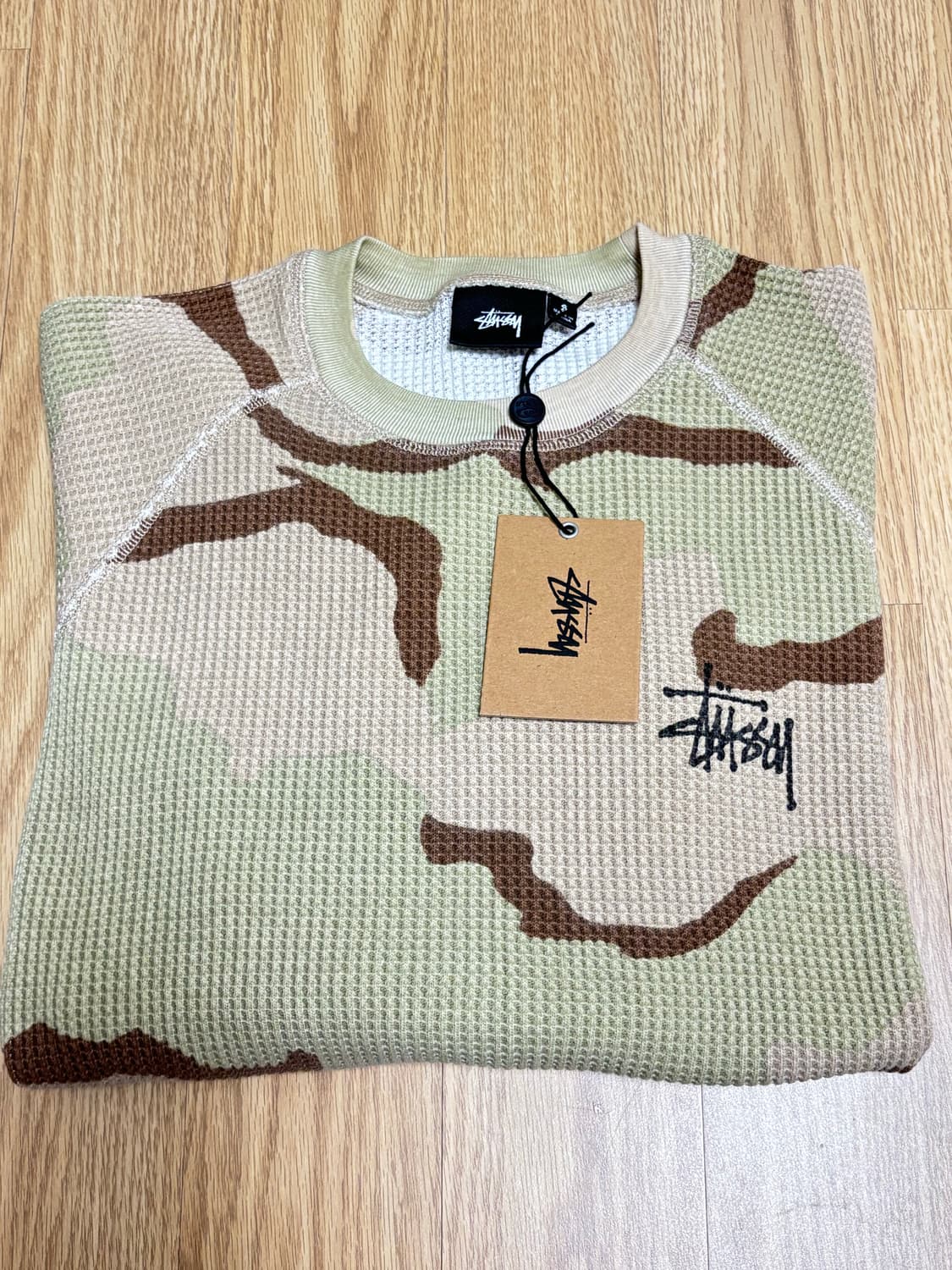 STUSSY 스투시 래글런 써멀 롱슬리브 크루 S / 샌드카모  상품이미지4