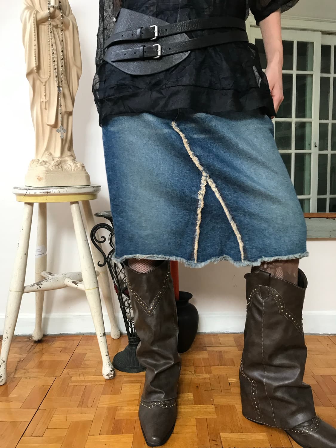 vintage denim skirt (26inch) 상품이미지2