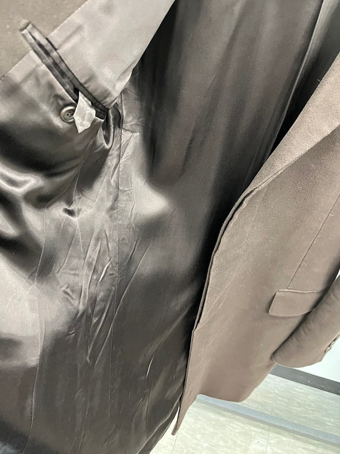 100-105) 프라다 이태리 브라운 몰스킨 코트 상품이미지4