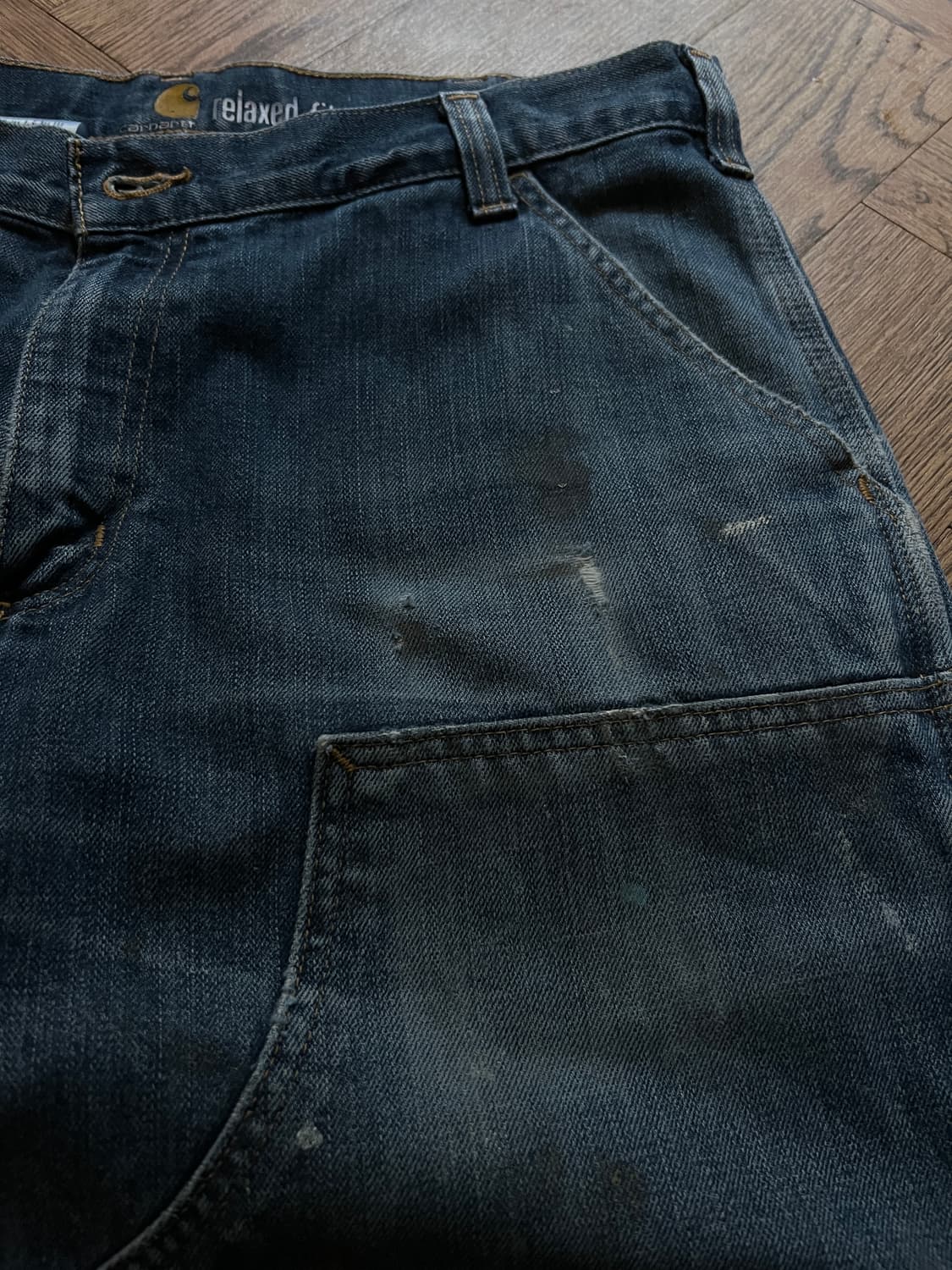 [36]칼하트 USA 더티워싱 더블니 워크 데님 팬 상품이미지5