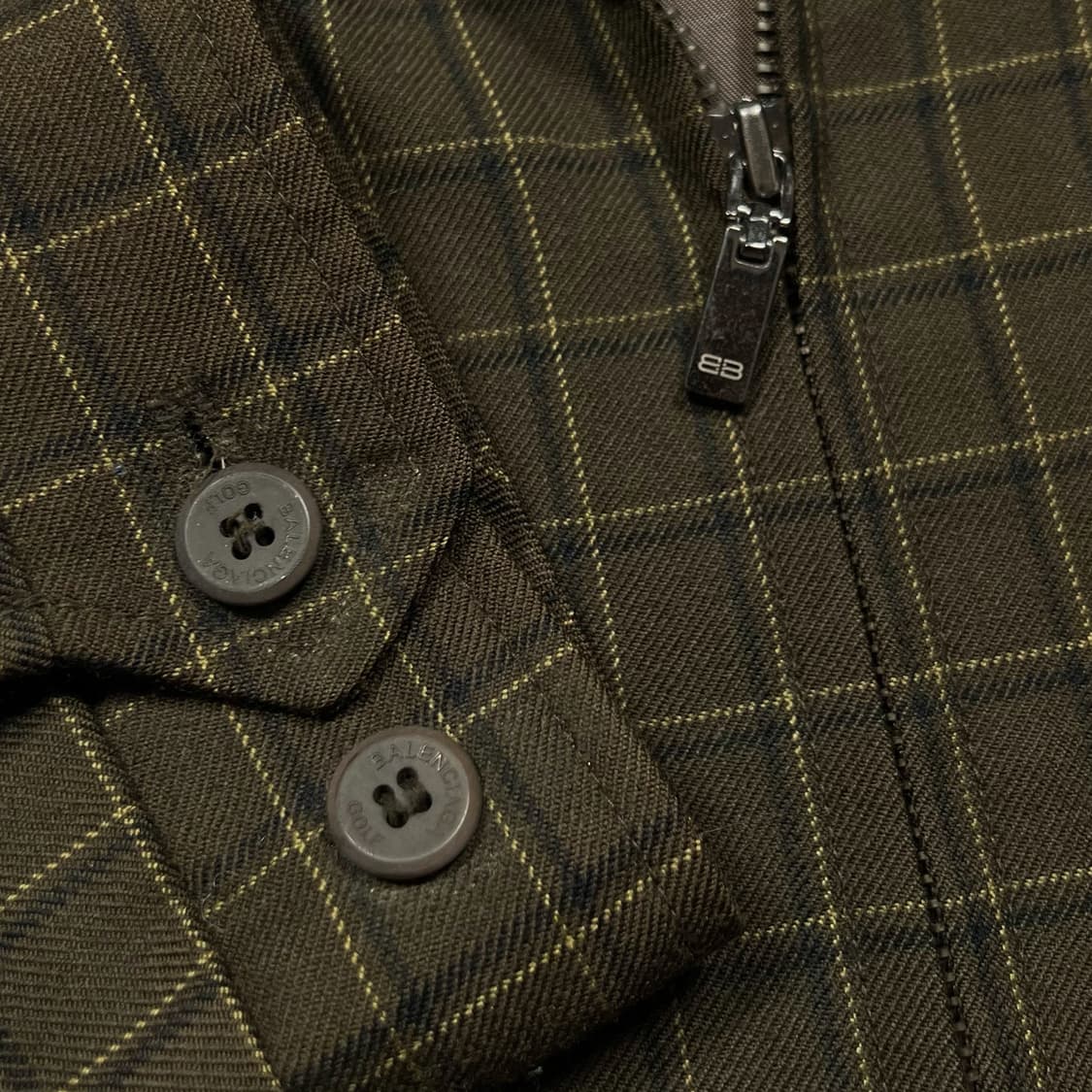 90's 발렌시아가 체크 블루종 자켓 상품이미지3