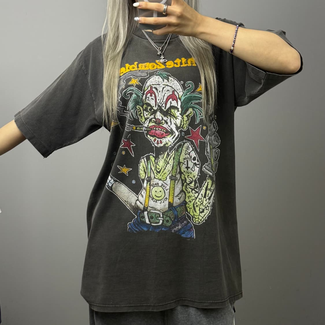 White Zombie 화이트좀비 빈티지 워싱 반팔 티셔츠 상품이미지3